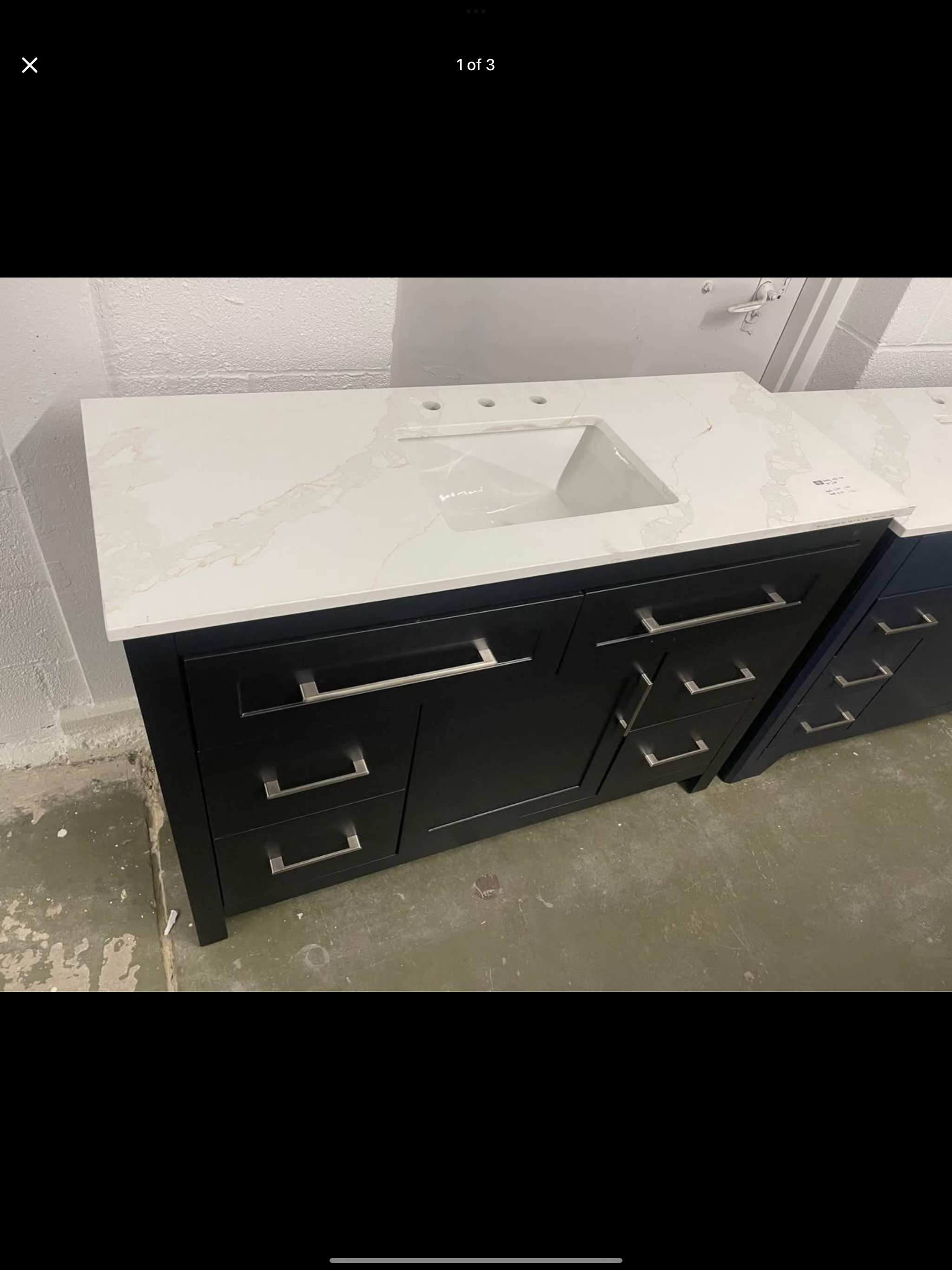 49”x19” vanity with quartz top