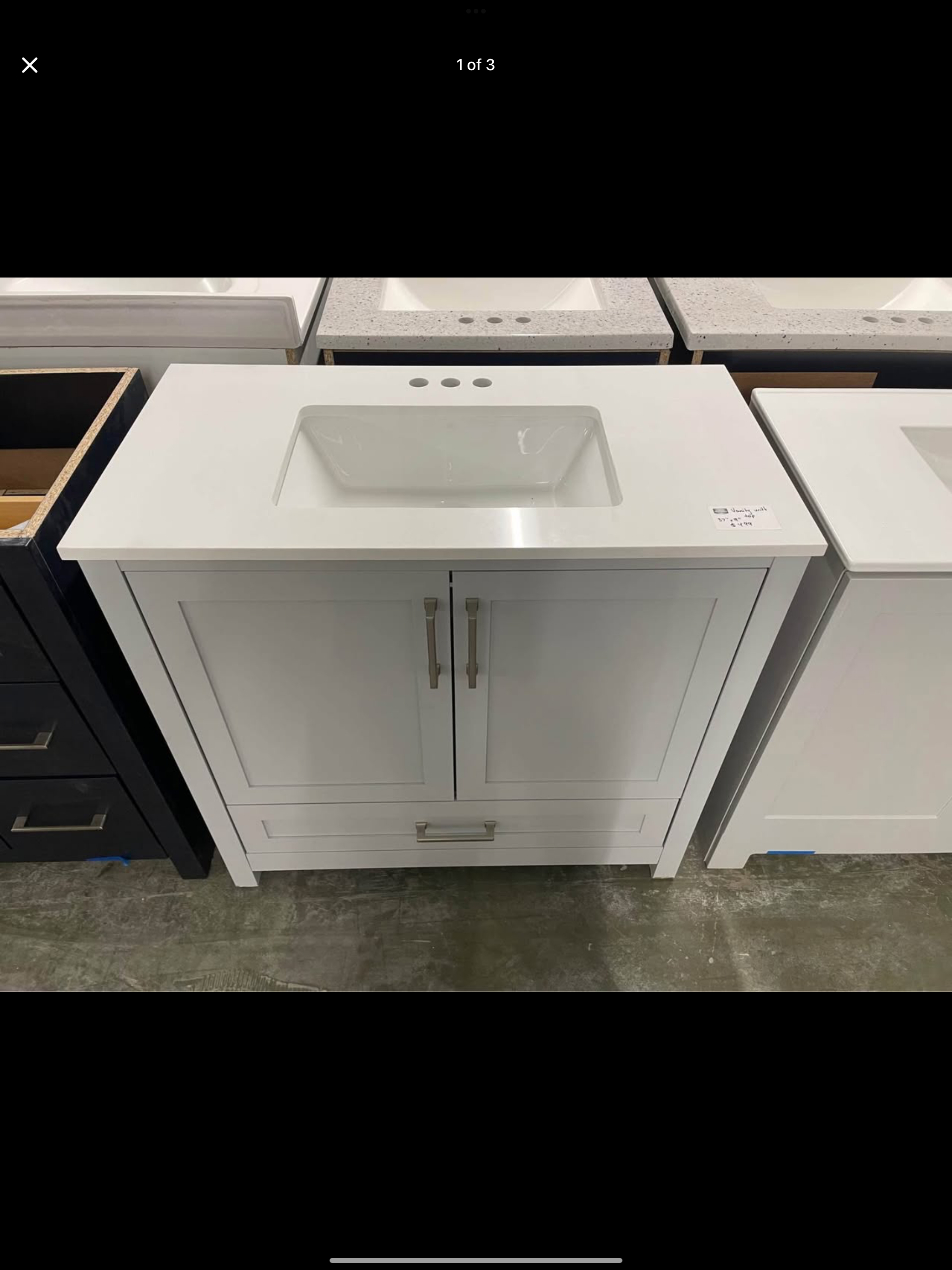 Vanity 37”x19” with top