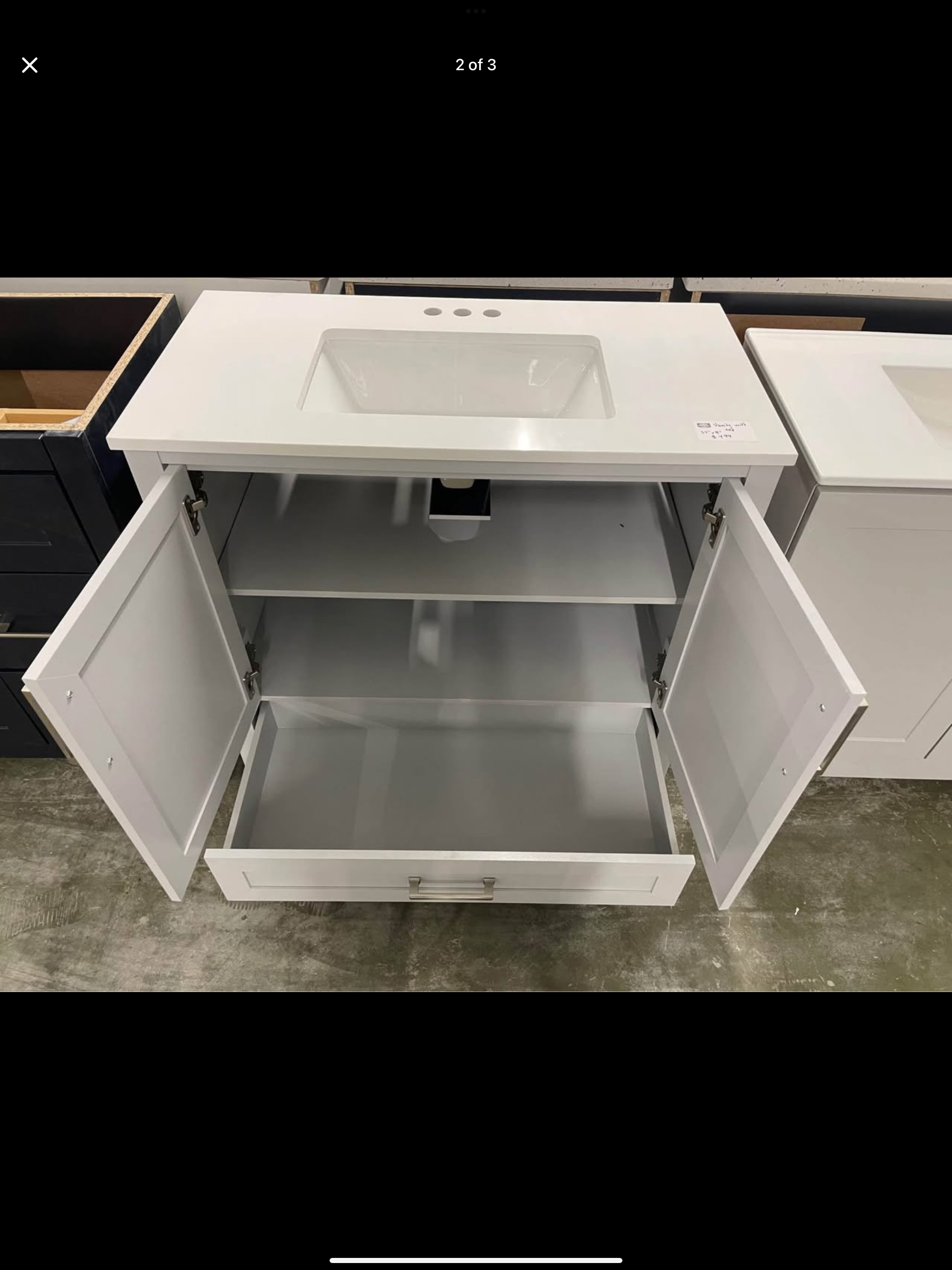Vanity 37”x19” with top