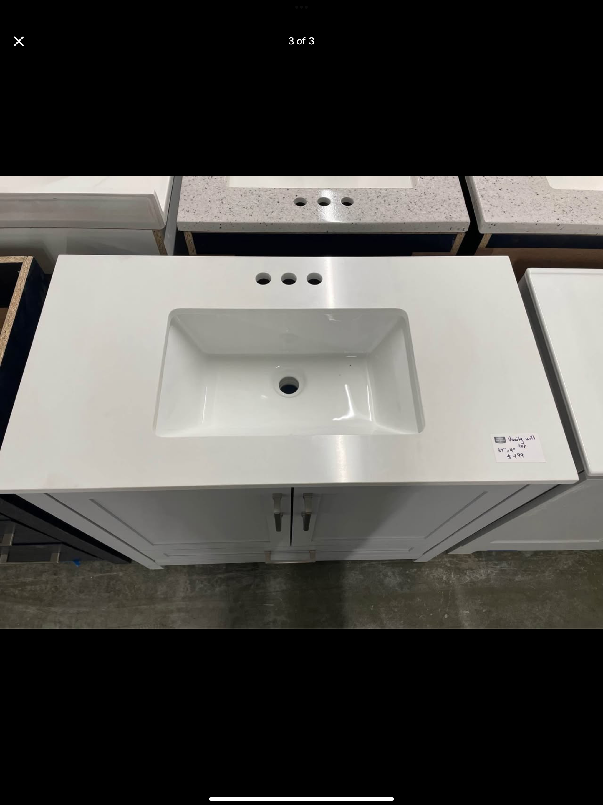 Vanity 37”x19” with top