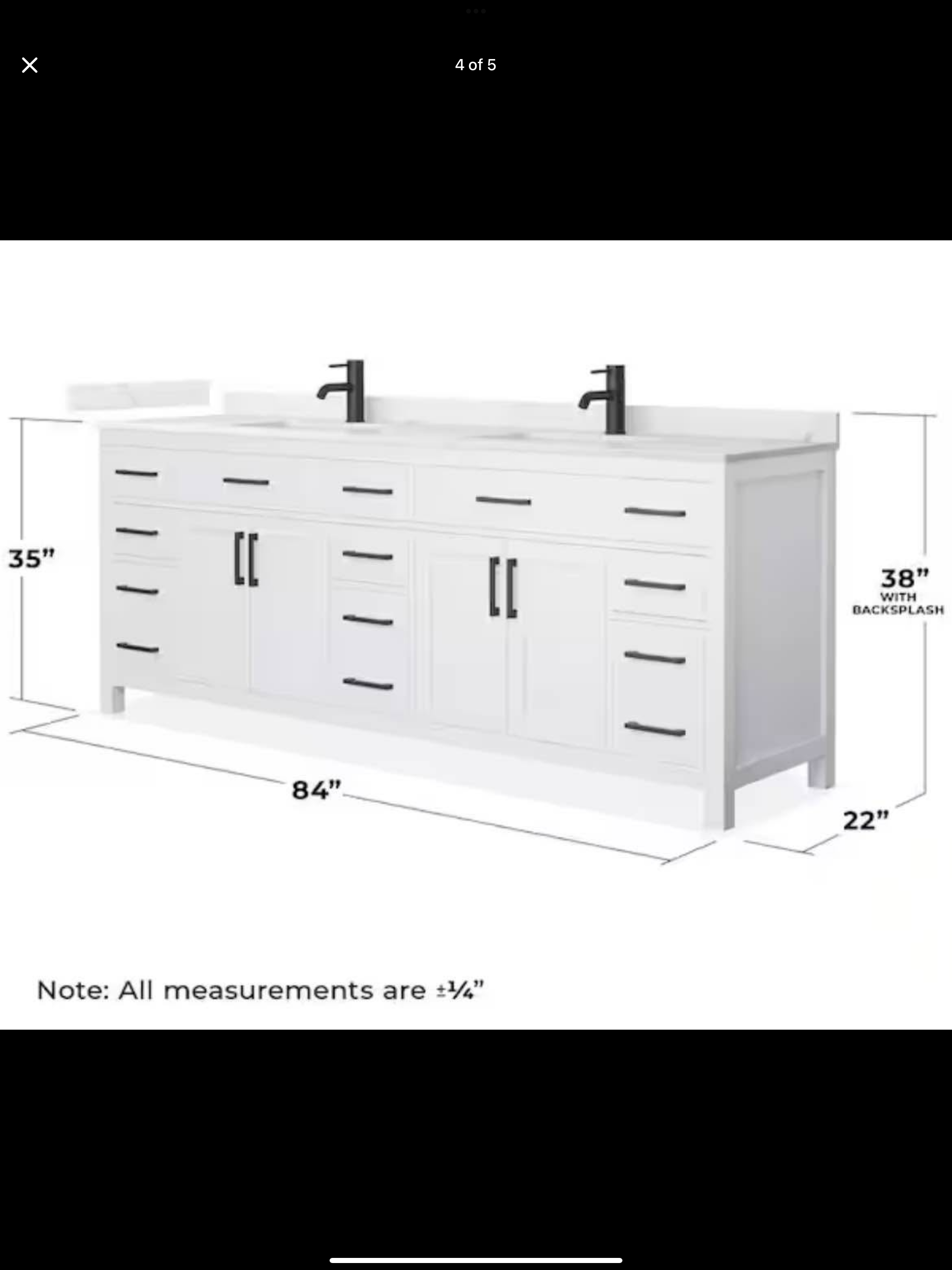 Vanity 84”x22” with top