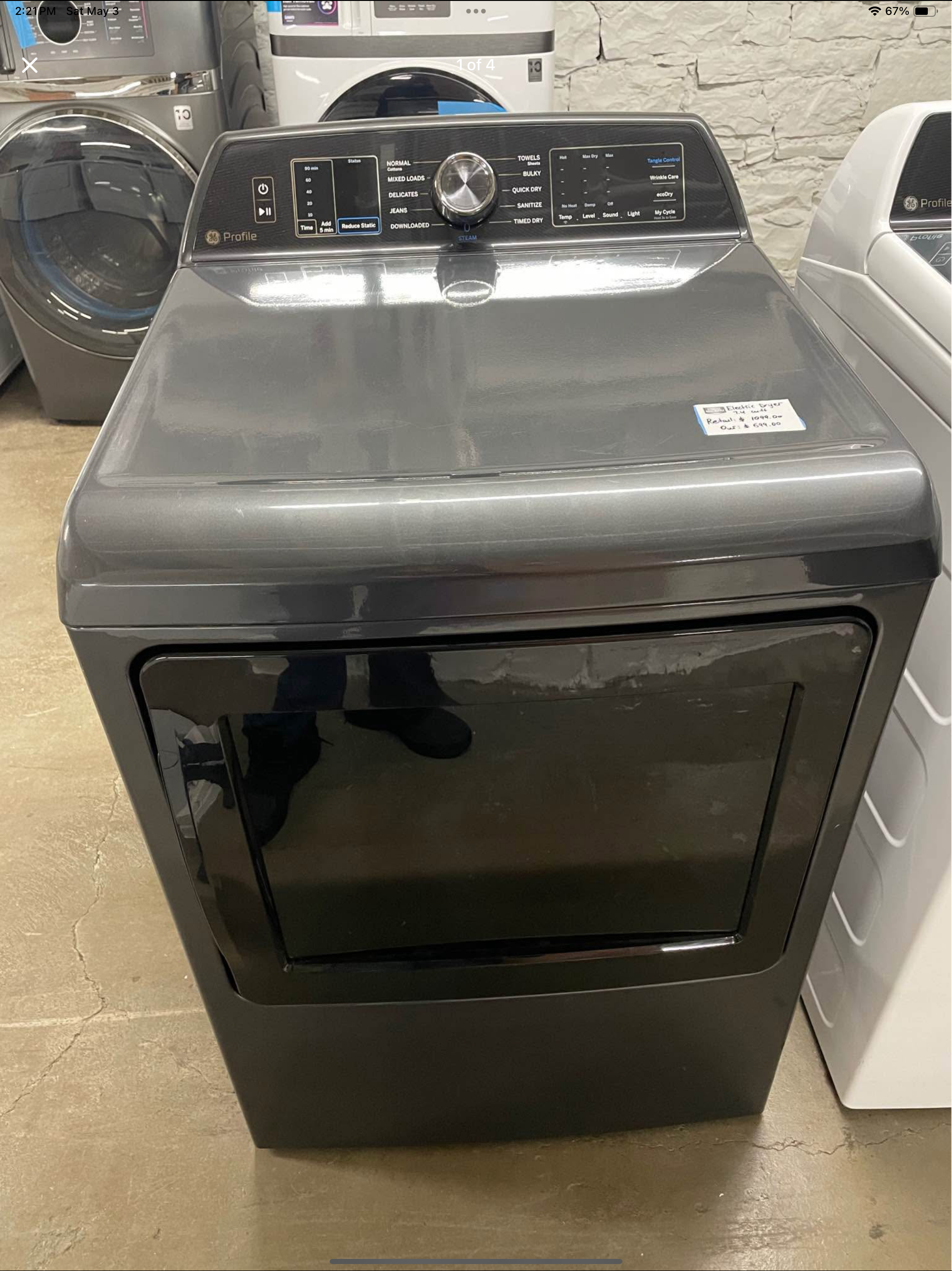 GE Profile Smart Electric Dryer Model # PTD70EBPTDG