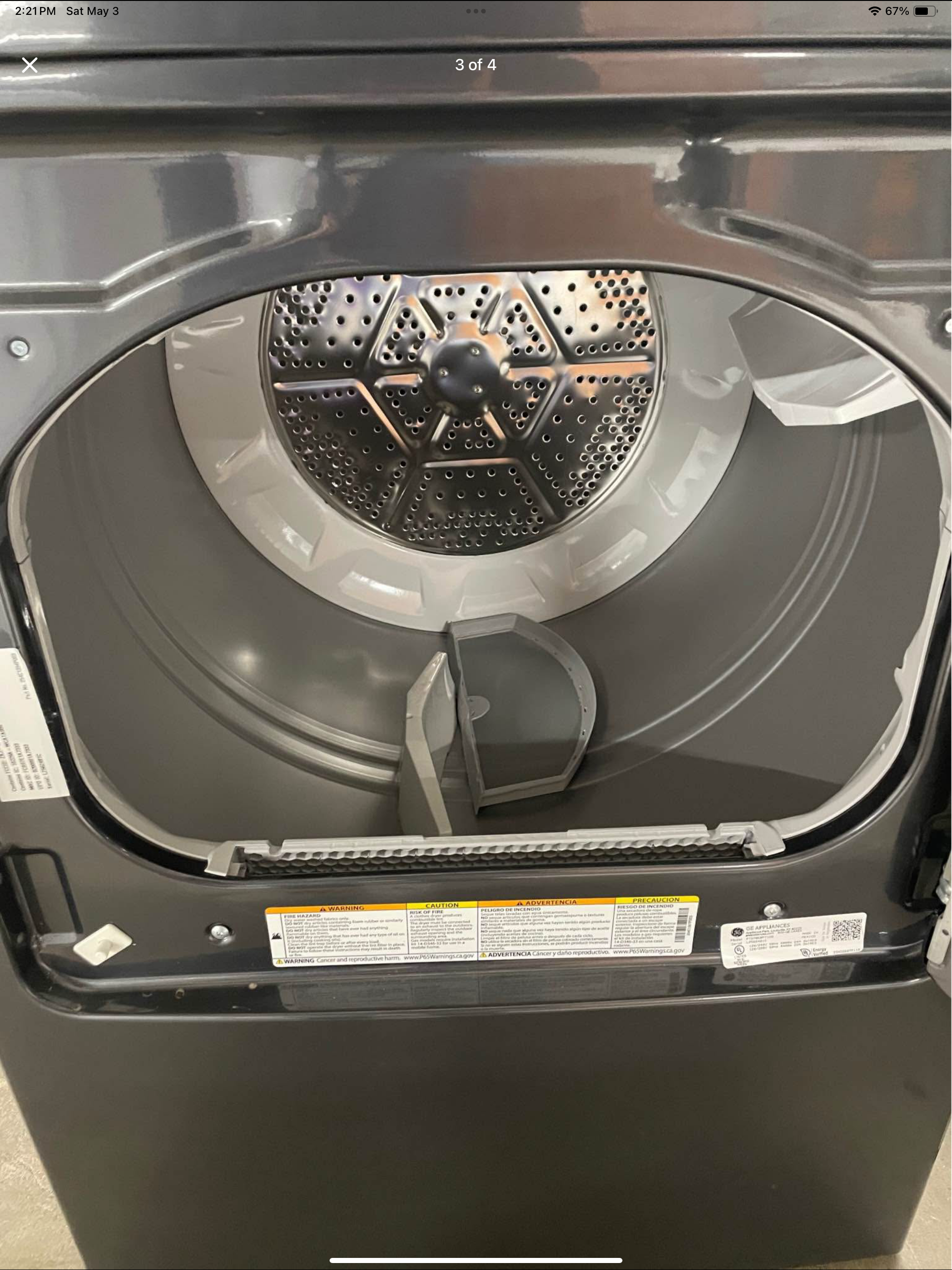 GE Profile Smart Electric Dryer Model # PTD70EBPTDG