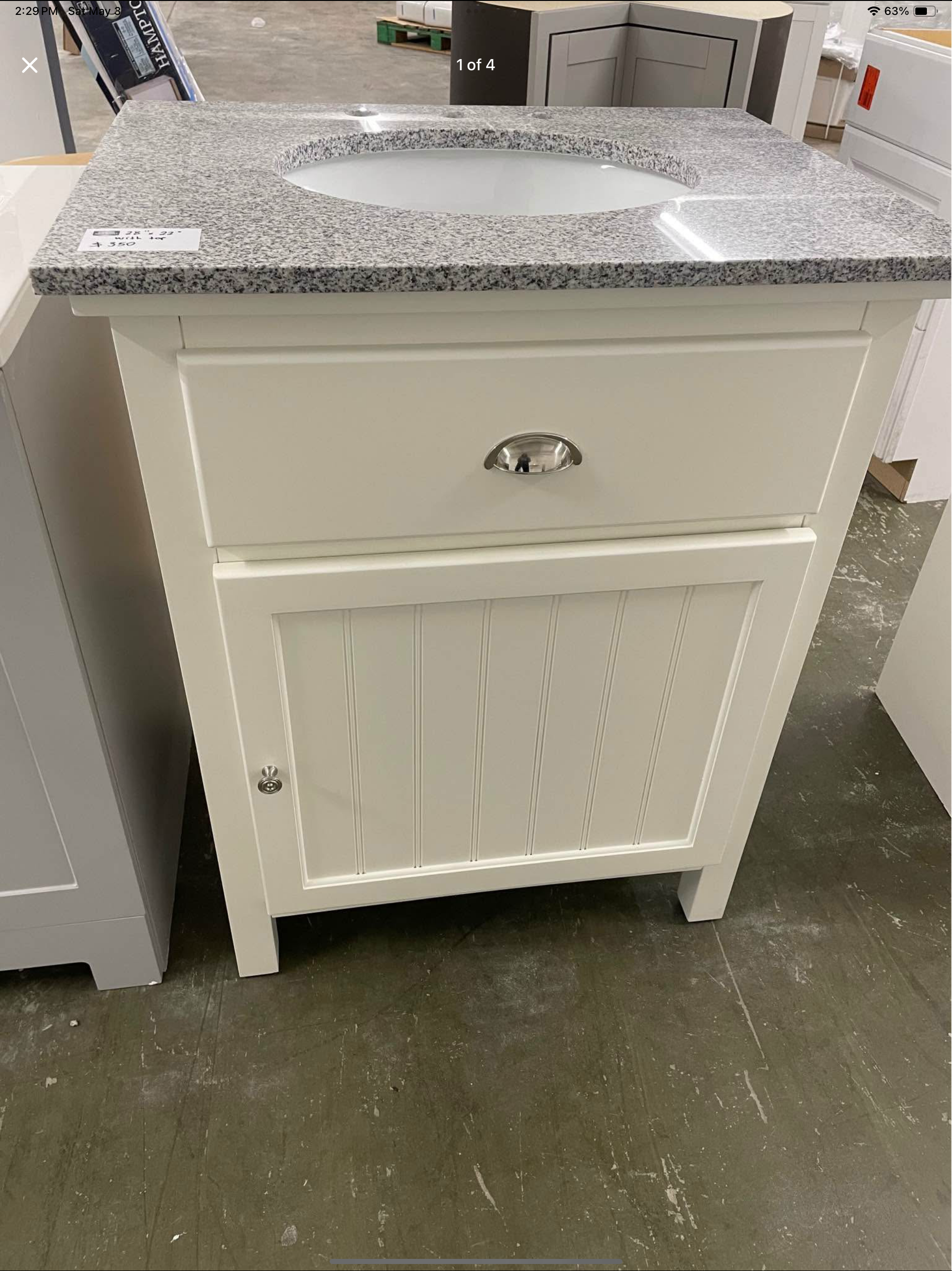 Vanity 28”x22” with Gray Granite Top