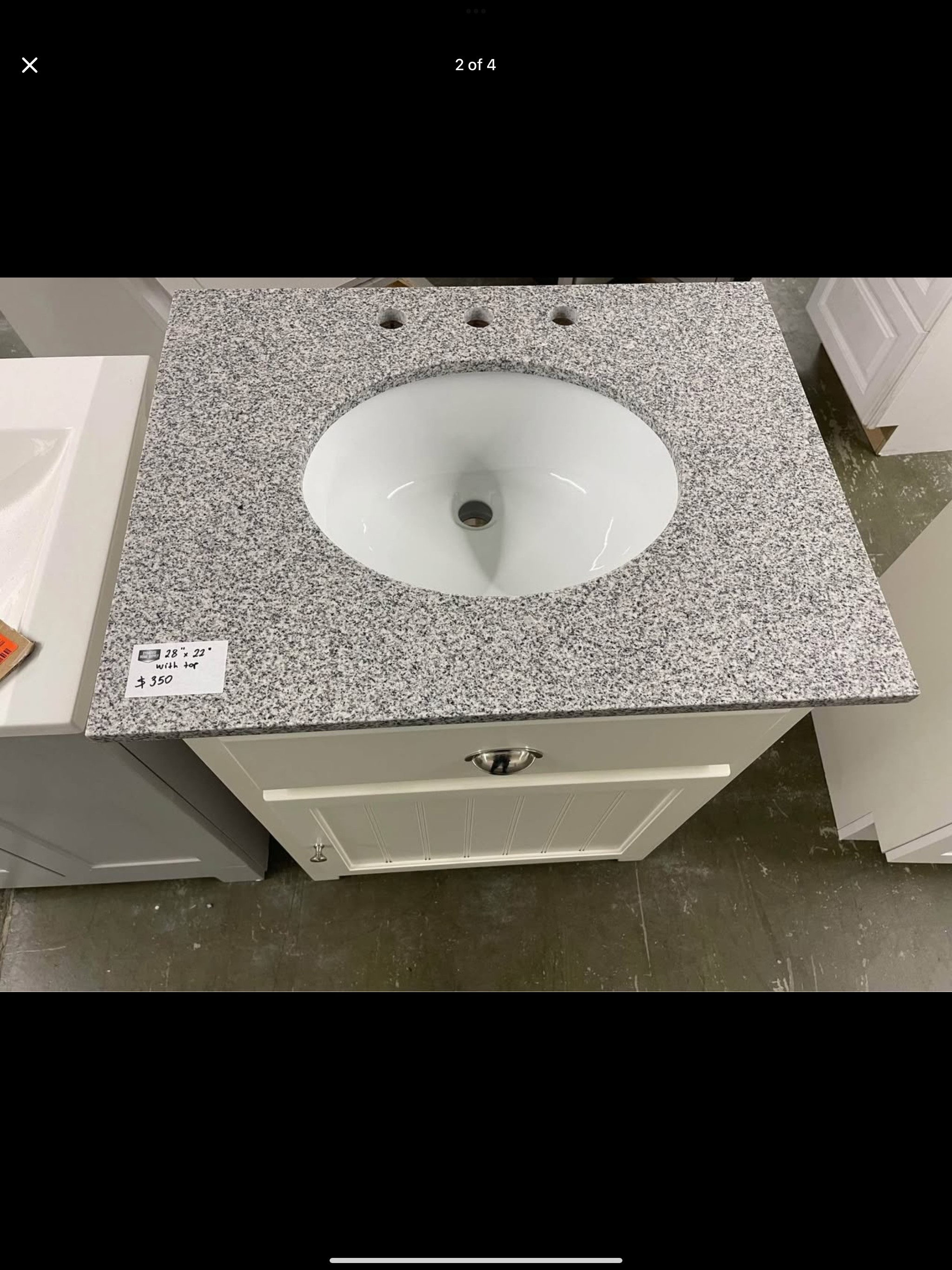 Vanity 28”x22” with Gray Granite Top