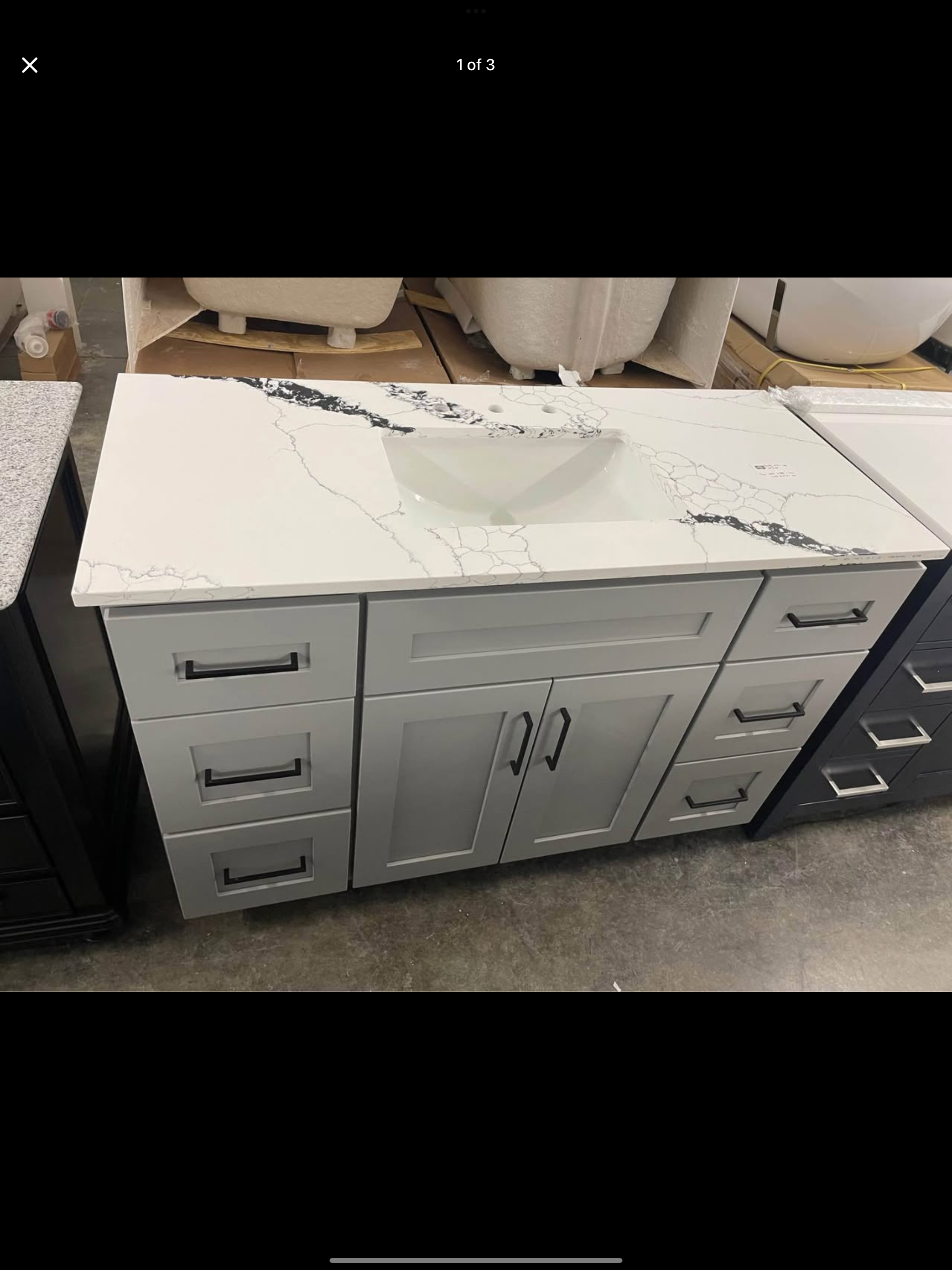 49”x22” vanity with quartz top