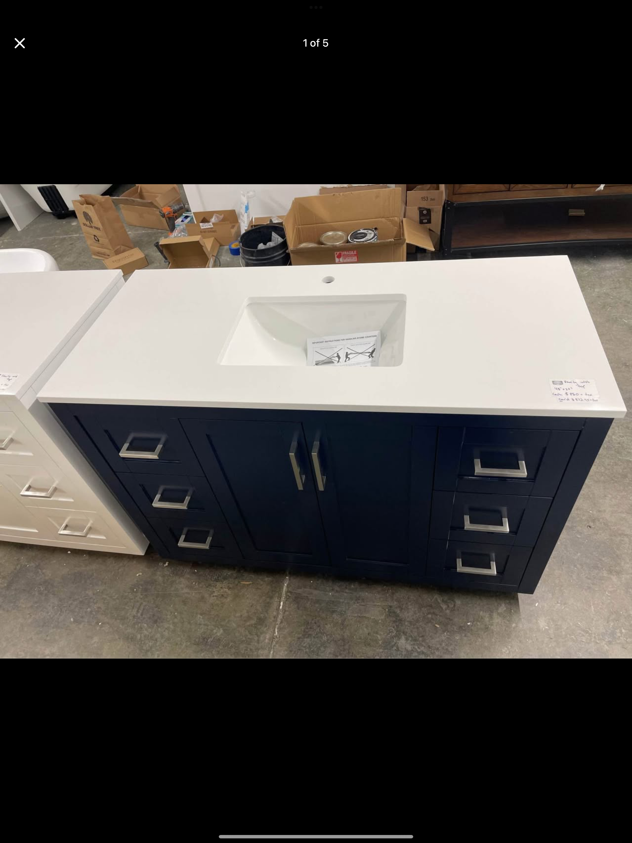 48”x22” vanity with top