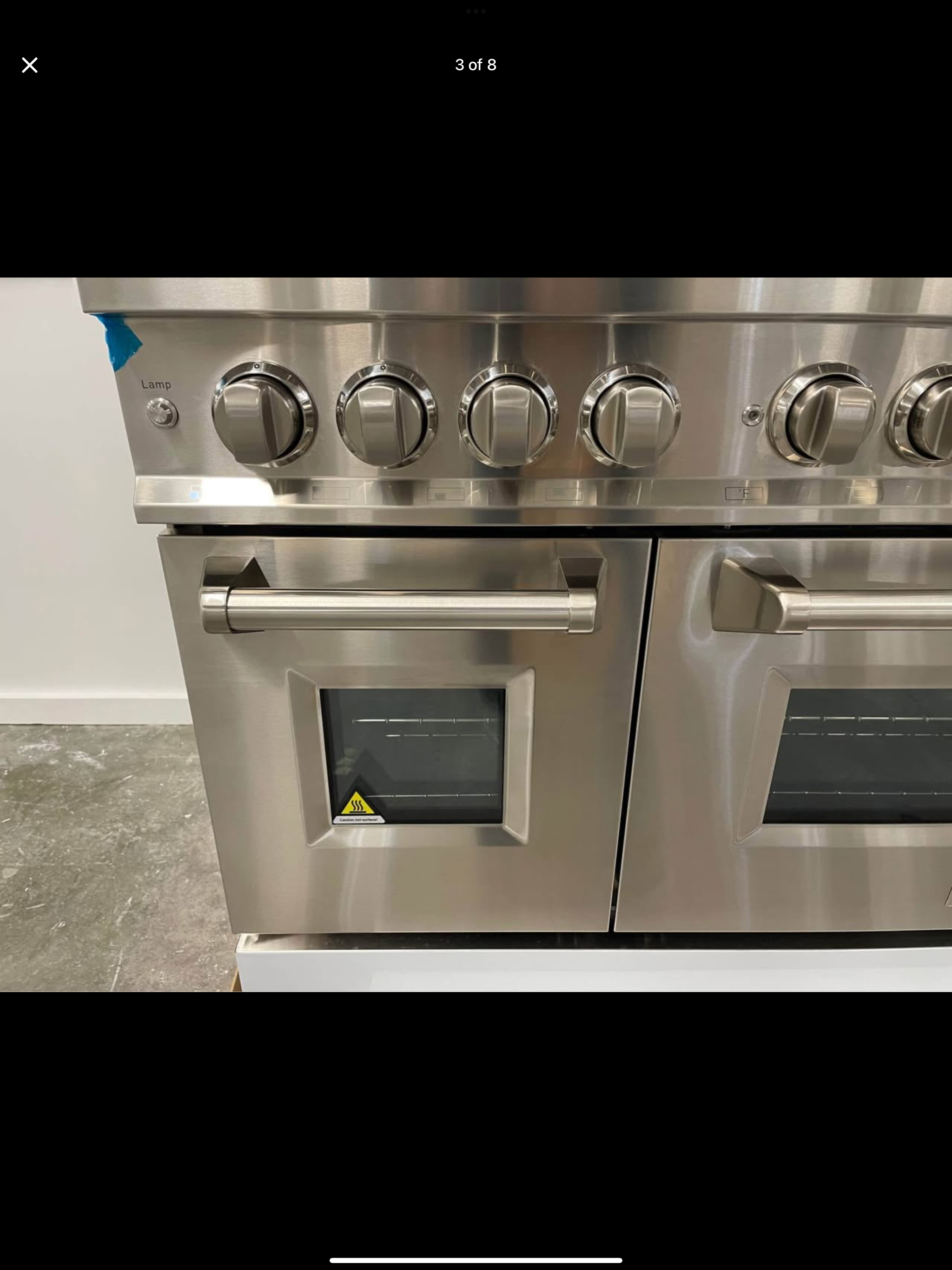 ZLINE 48 in. 6.0 cu. ft. Dual Fuel Range with 7 Burner Gas Cooktop and 2 Electric Ovens 