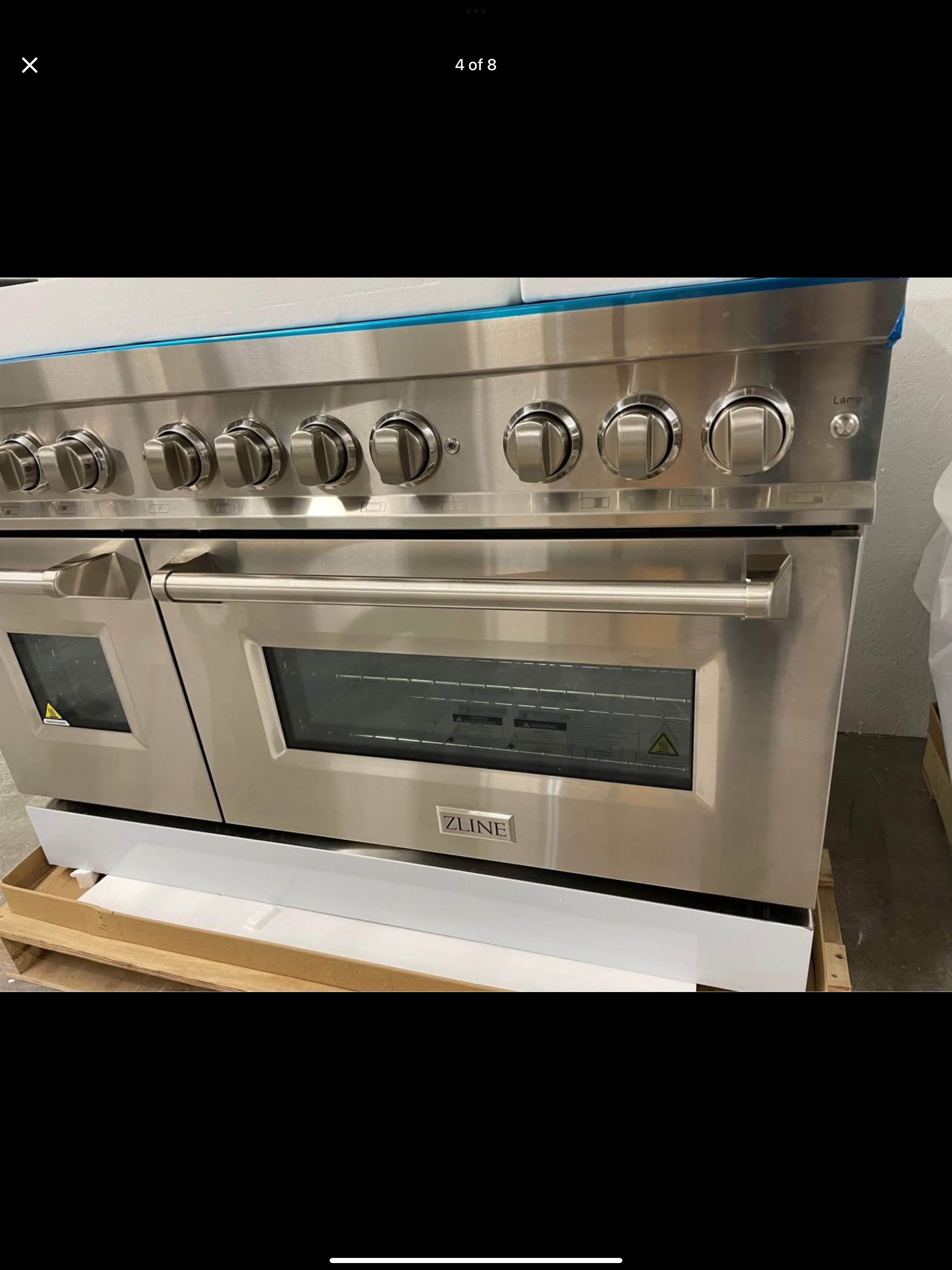 ZLINE 48 in. 6.0 cu. ft. Dual Fuel Range with 7 Burner Gas Cooktop and 2 Electric Ovens 