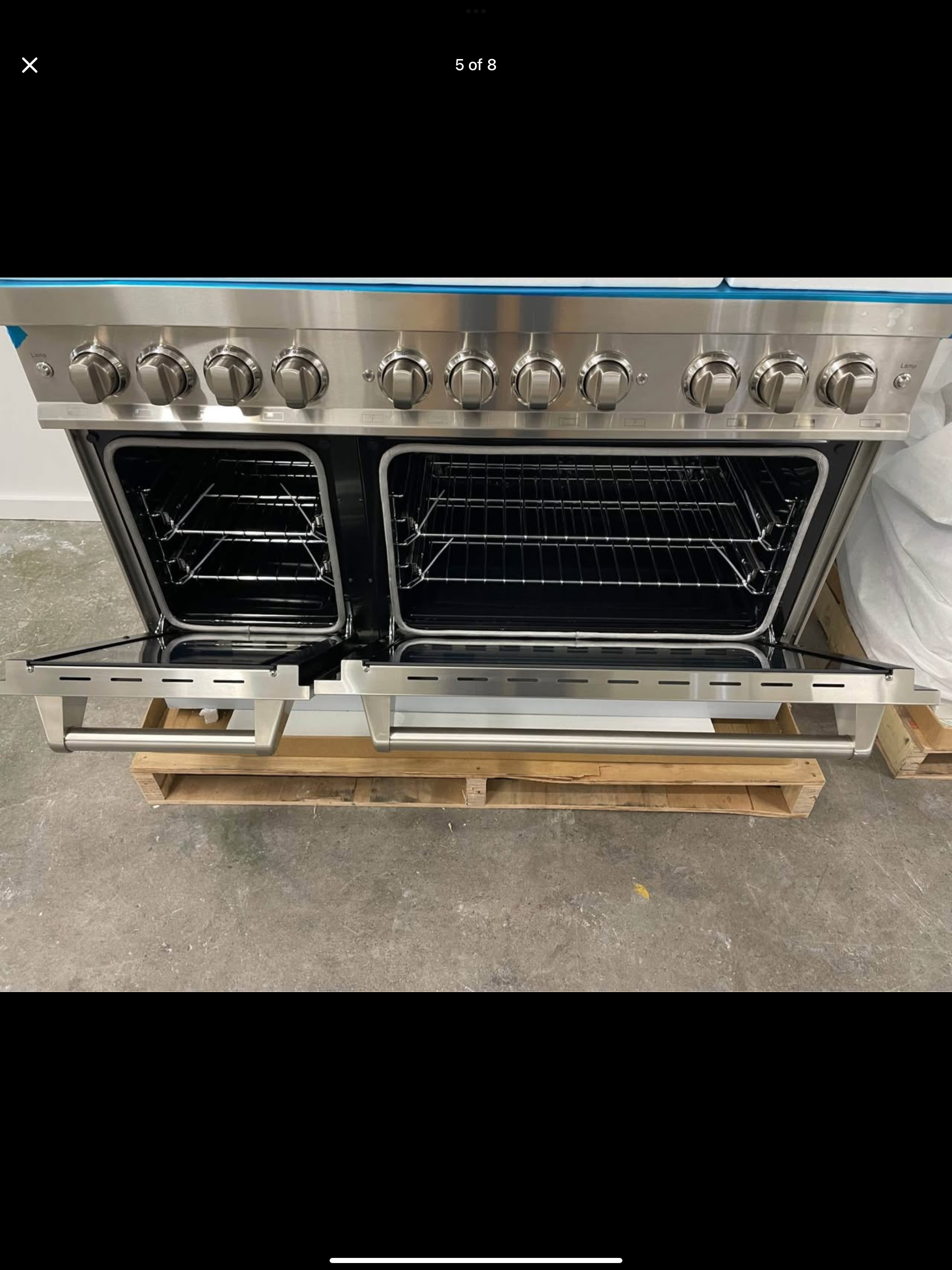 ZLINE 48 in. 6.0 cu. ft. Dual Fuel Range with 7 Burner Gas Cooktop and 2 Electric Ovens 