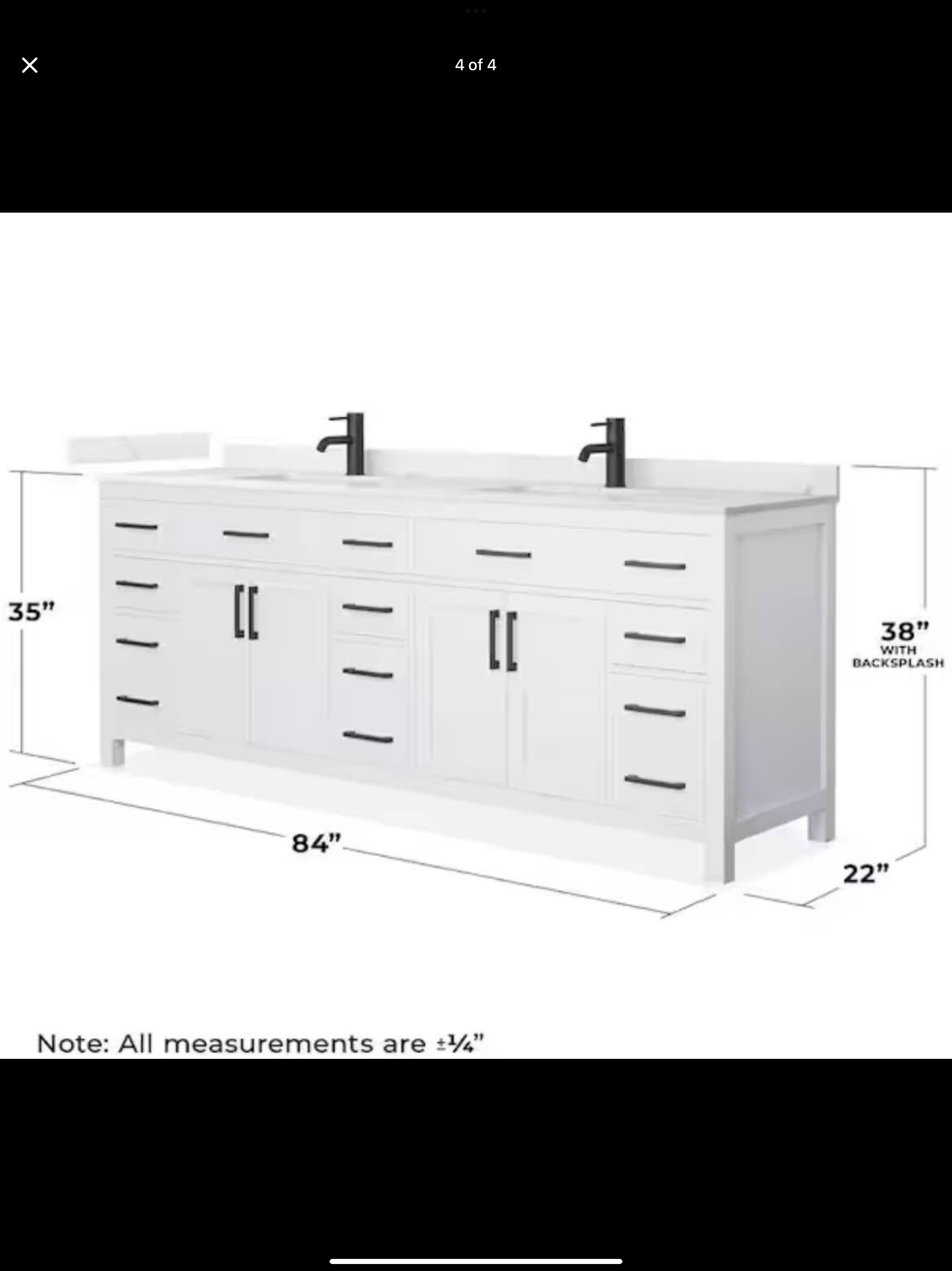 Vanity 84”x22” with top