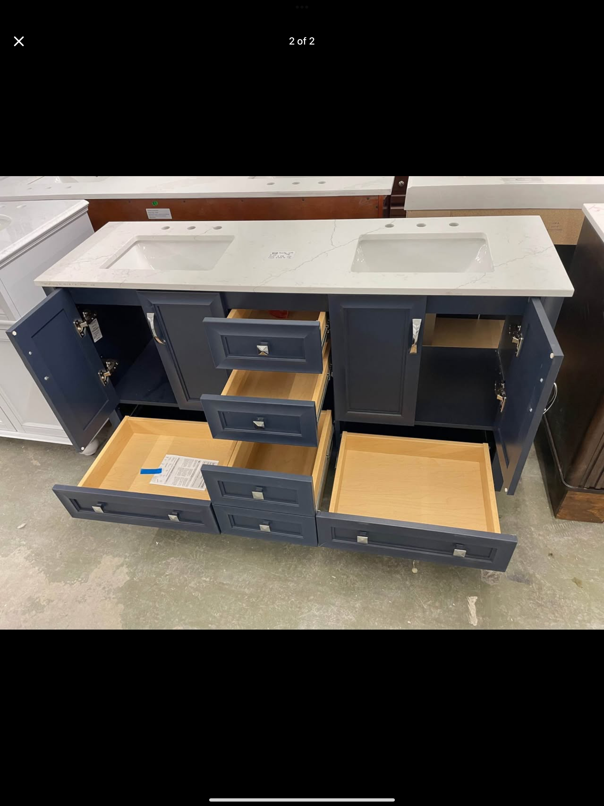 61”x19” vanity with quartz top