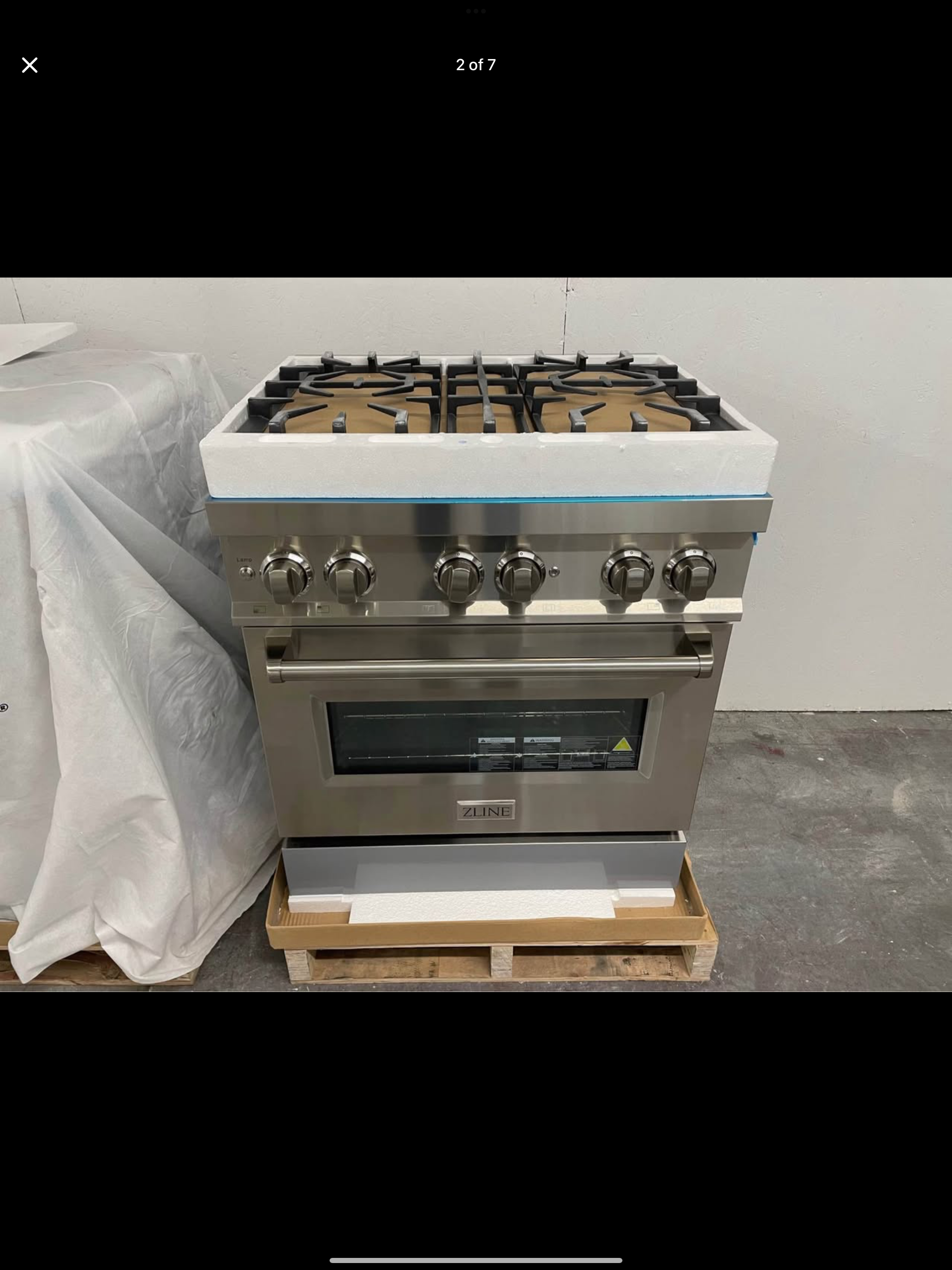 ZLINE 30 in. 4.0 cu. ft. Dual Fuel Range with 4 Burner Gas Cooktop and Electric Convection Oven