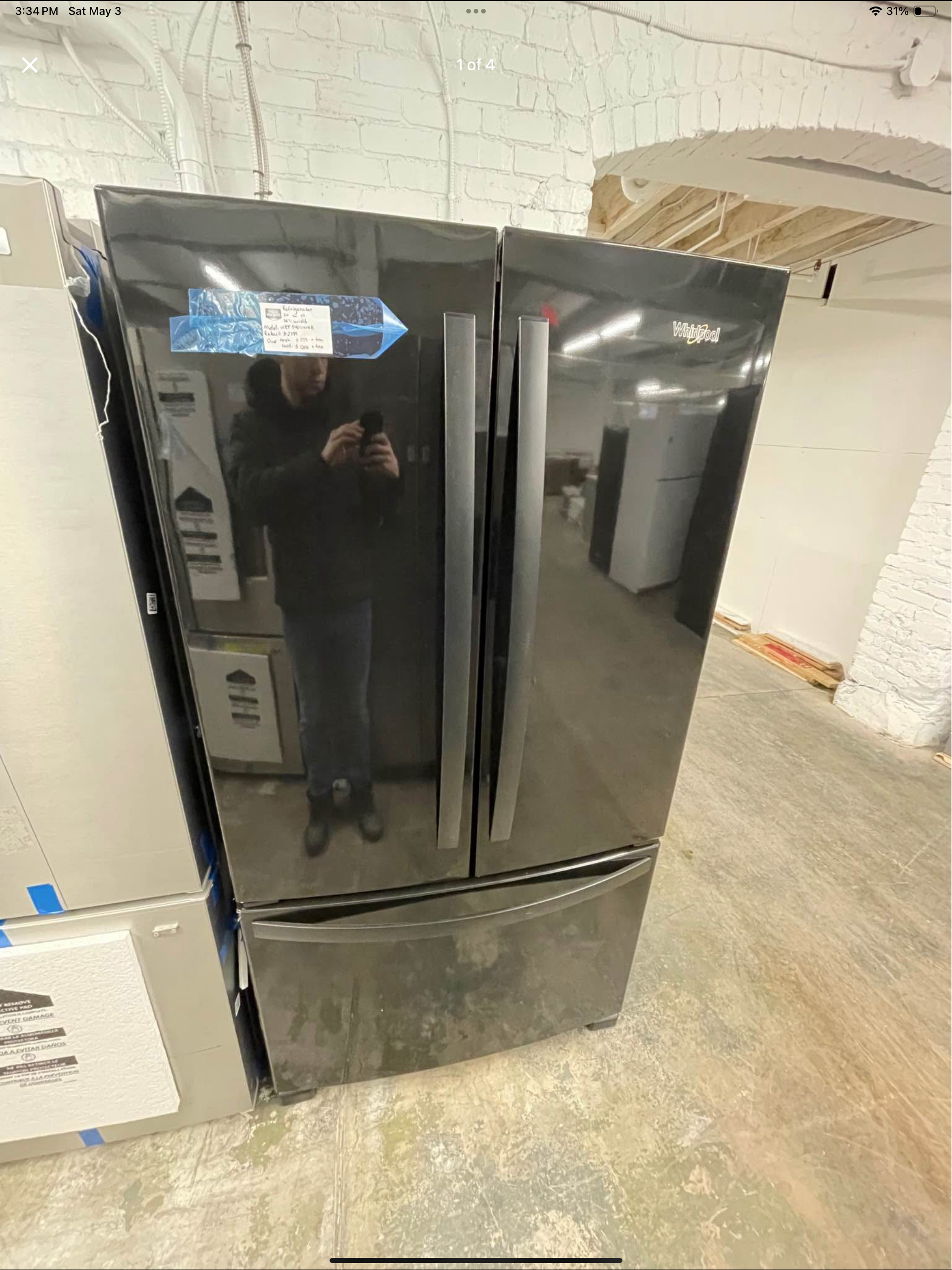 Refrigerator 36” wide 20 cu ft Model #WRF540CWHB 202506101