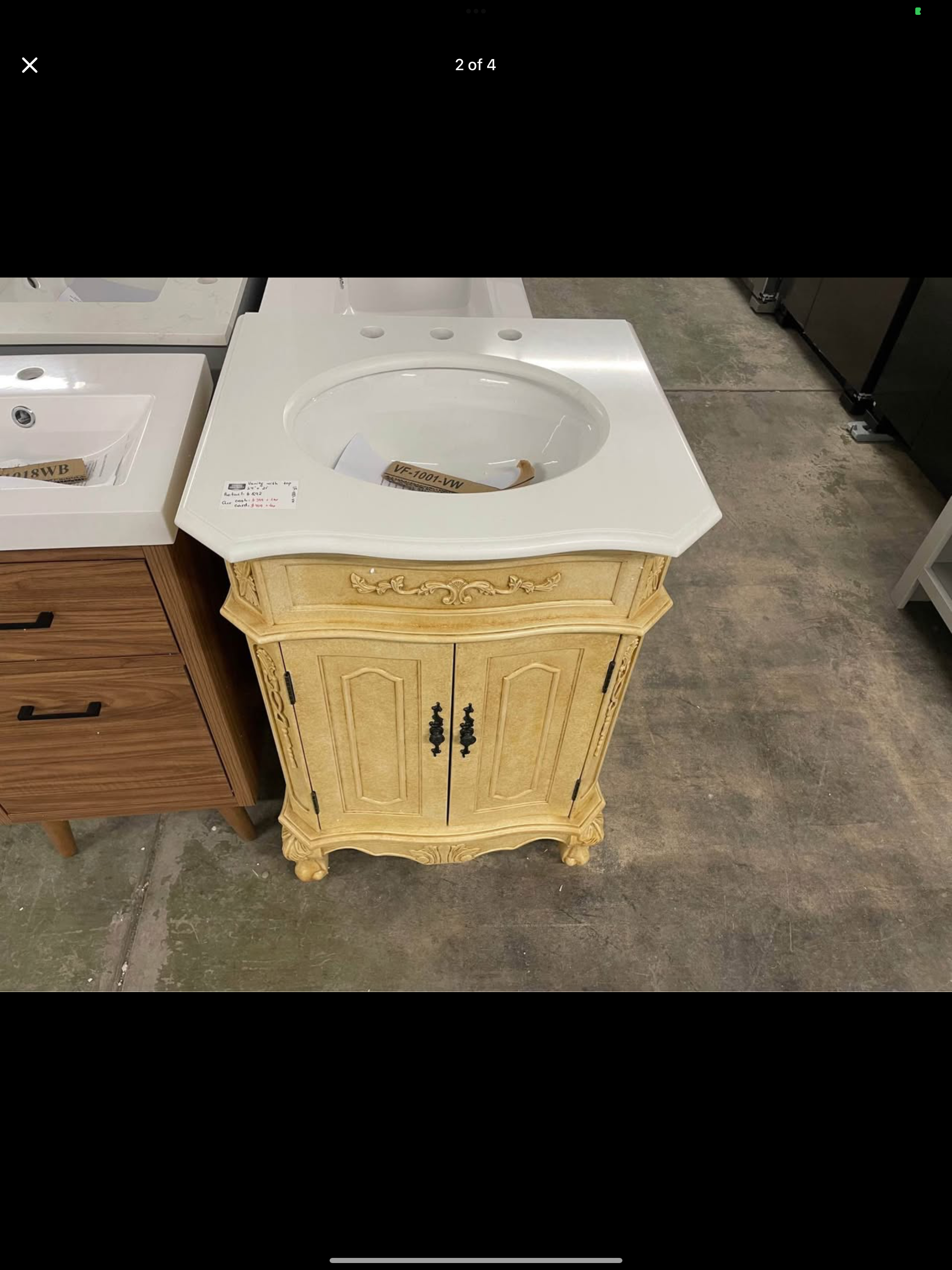Vanity 24”x21” with quartz top Model: VF-1001-VW