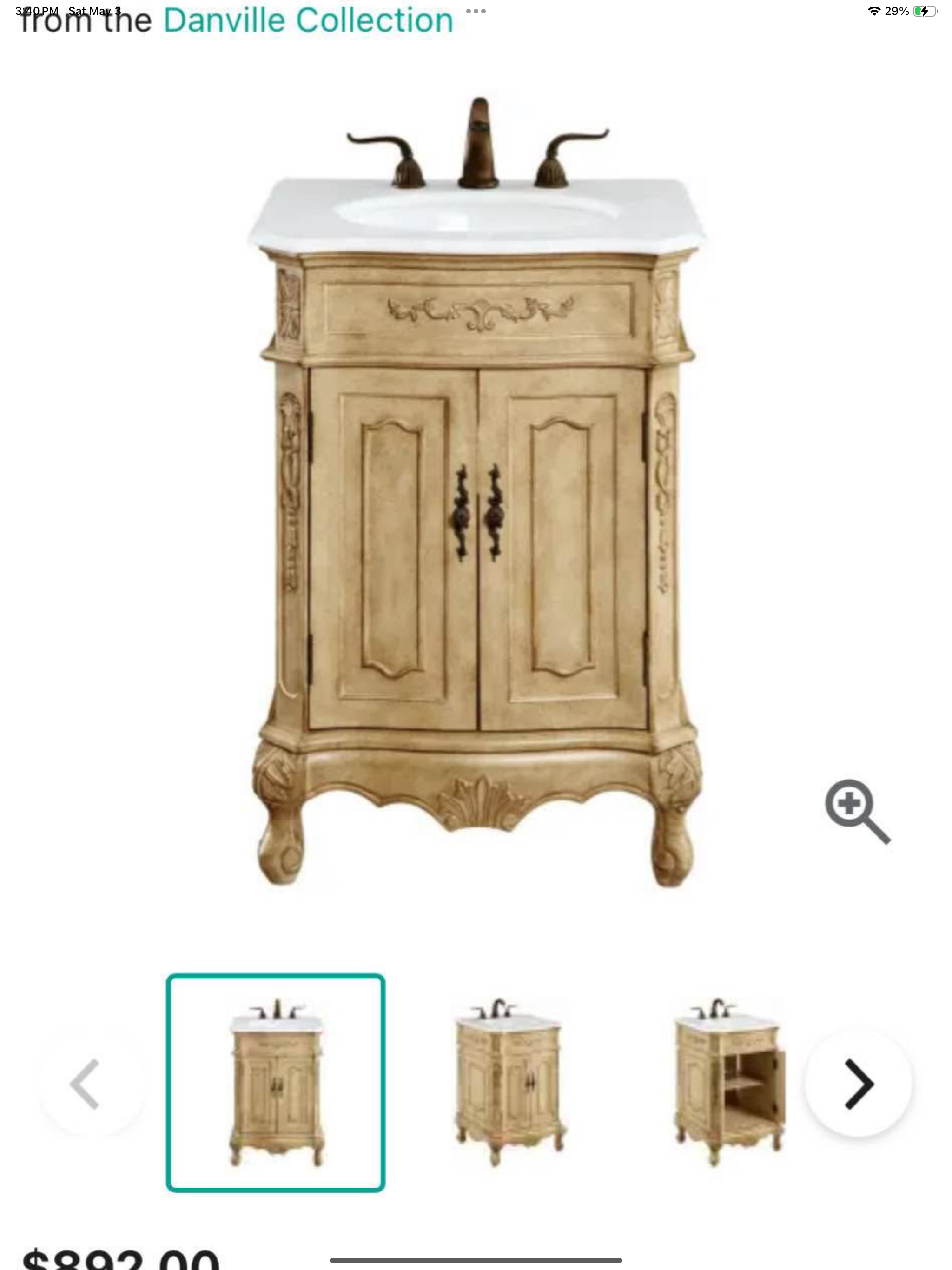 Vanity 24”x21” with quartz top Model: VF-1001-VW