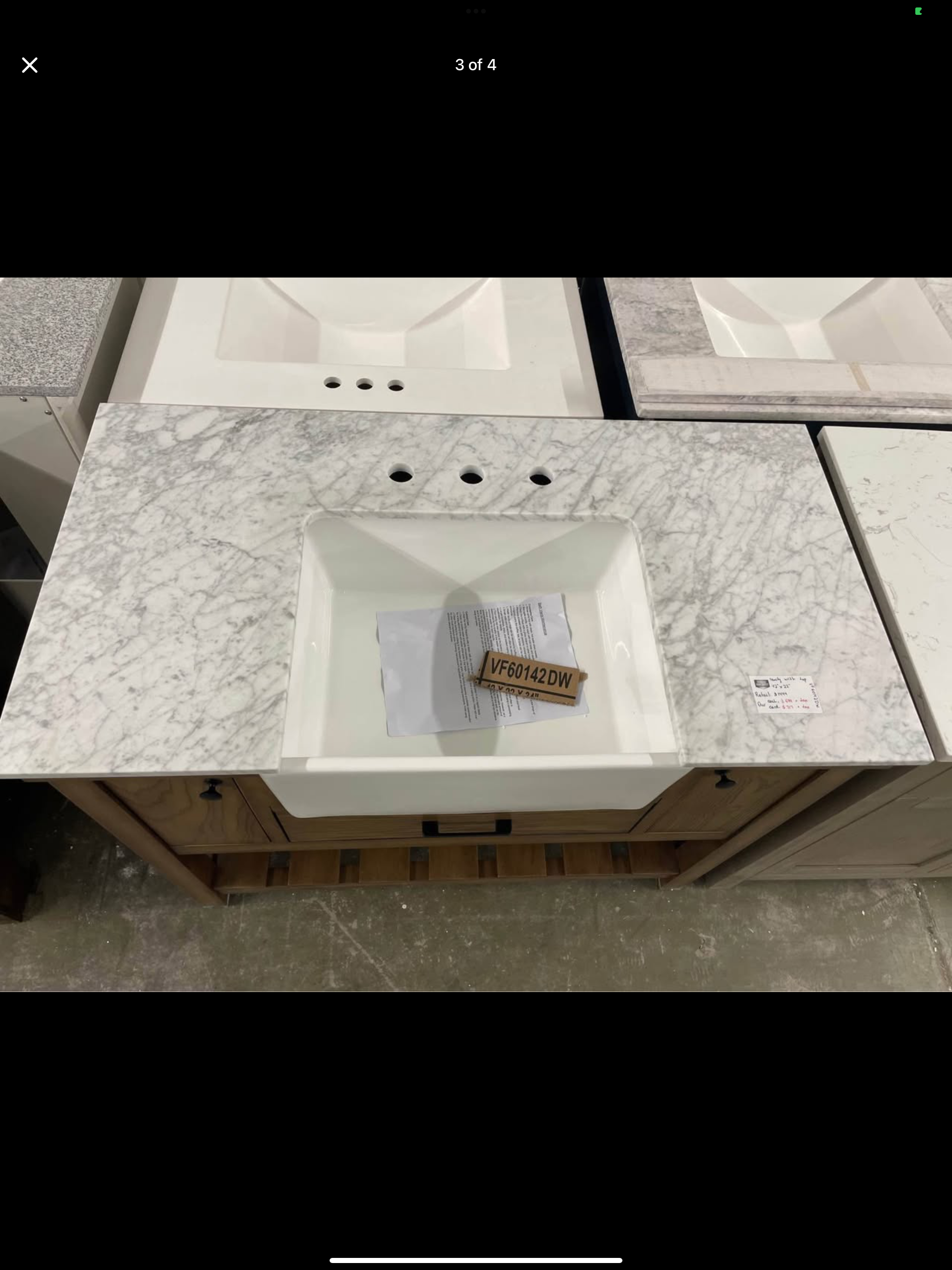 Vanity 42”x22” with marble top Model: VF60142DW-BS