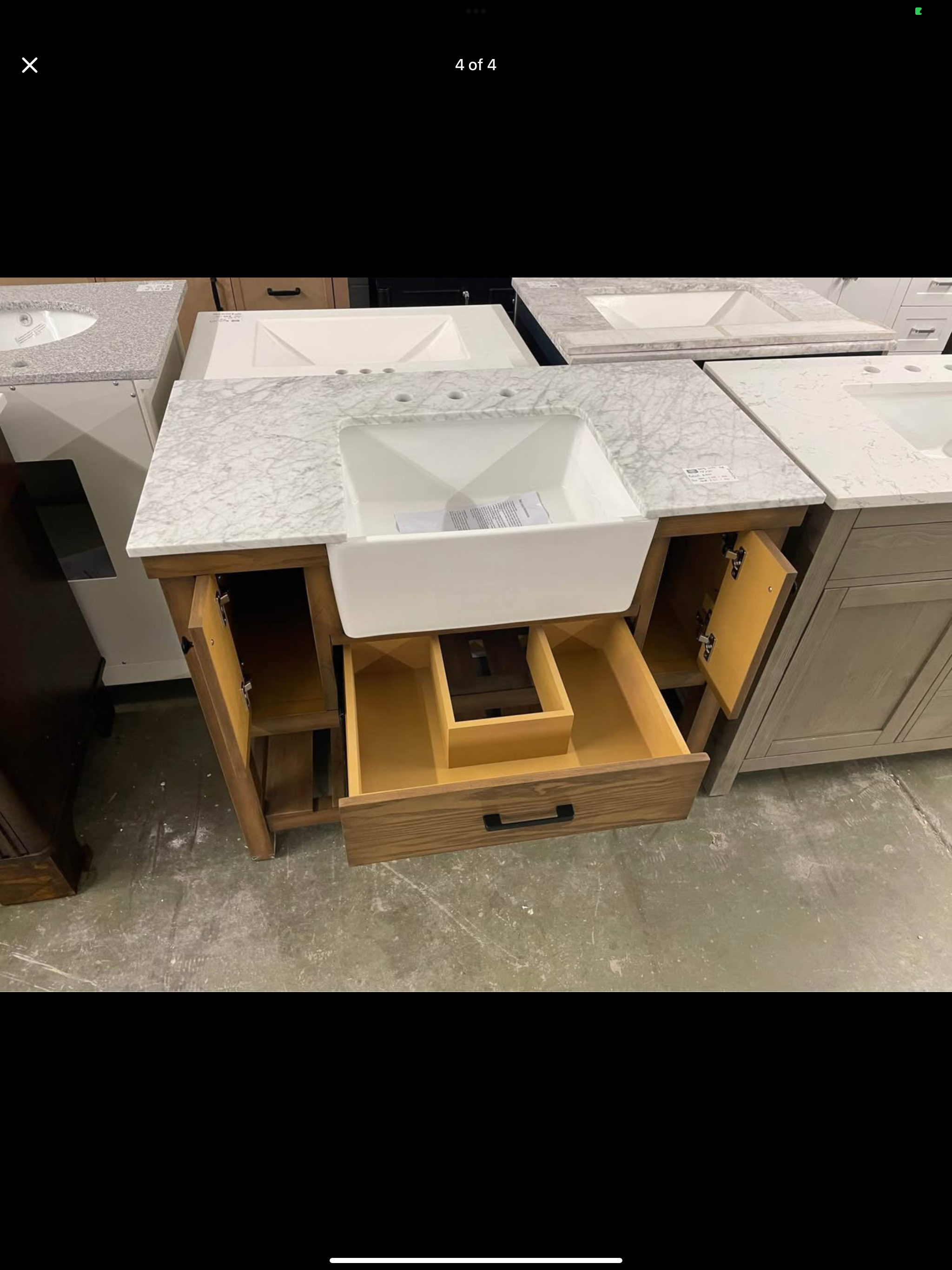 Vanity 42”x22” with marble top Model: VF60142DW-BS
