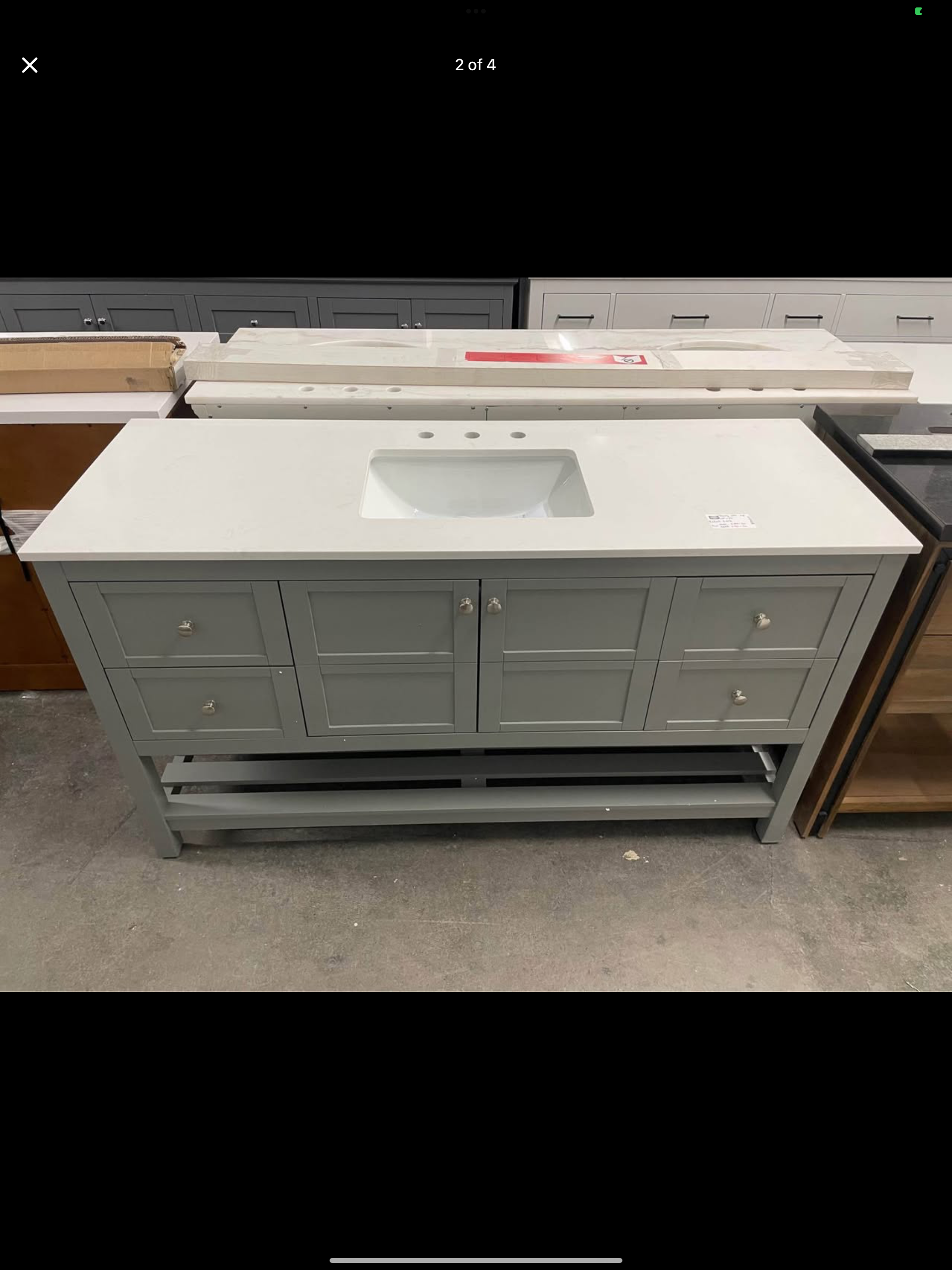 Vanity 60”x22” with quartz top Model: VF16460GR