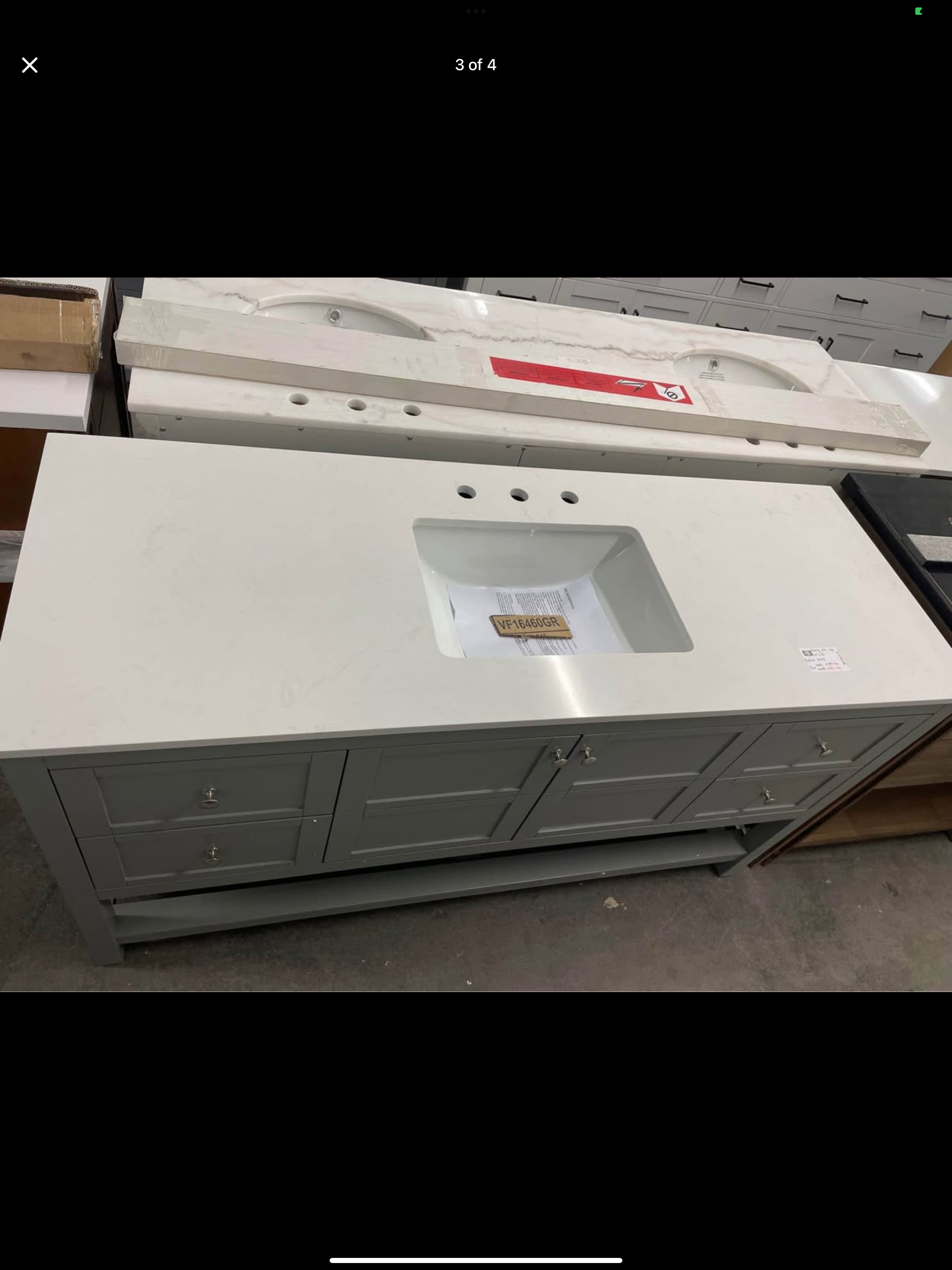 Vanity 60”x22” with quartz top Model: VF16460GR