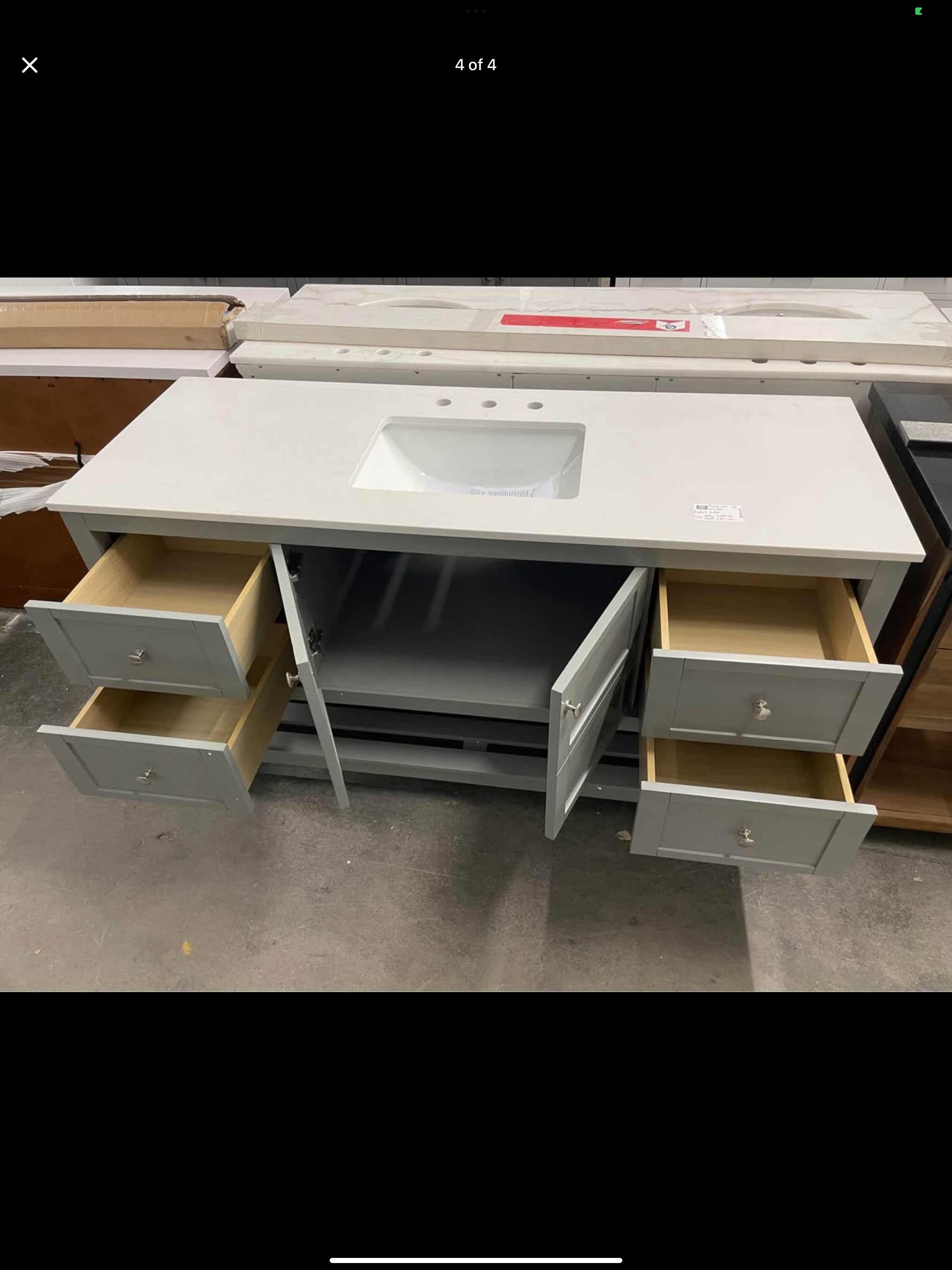 Vanity 60”x22” with quartz top Model: VF16460GR
