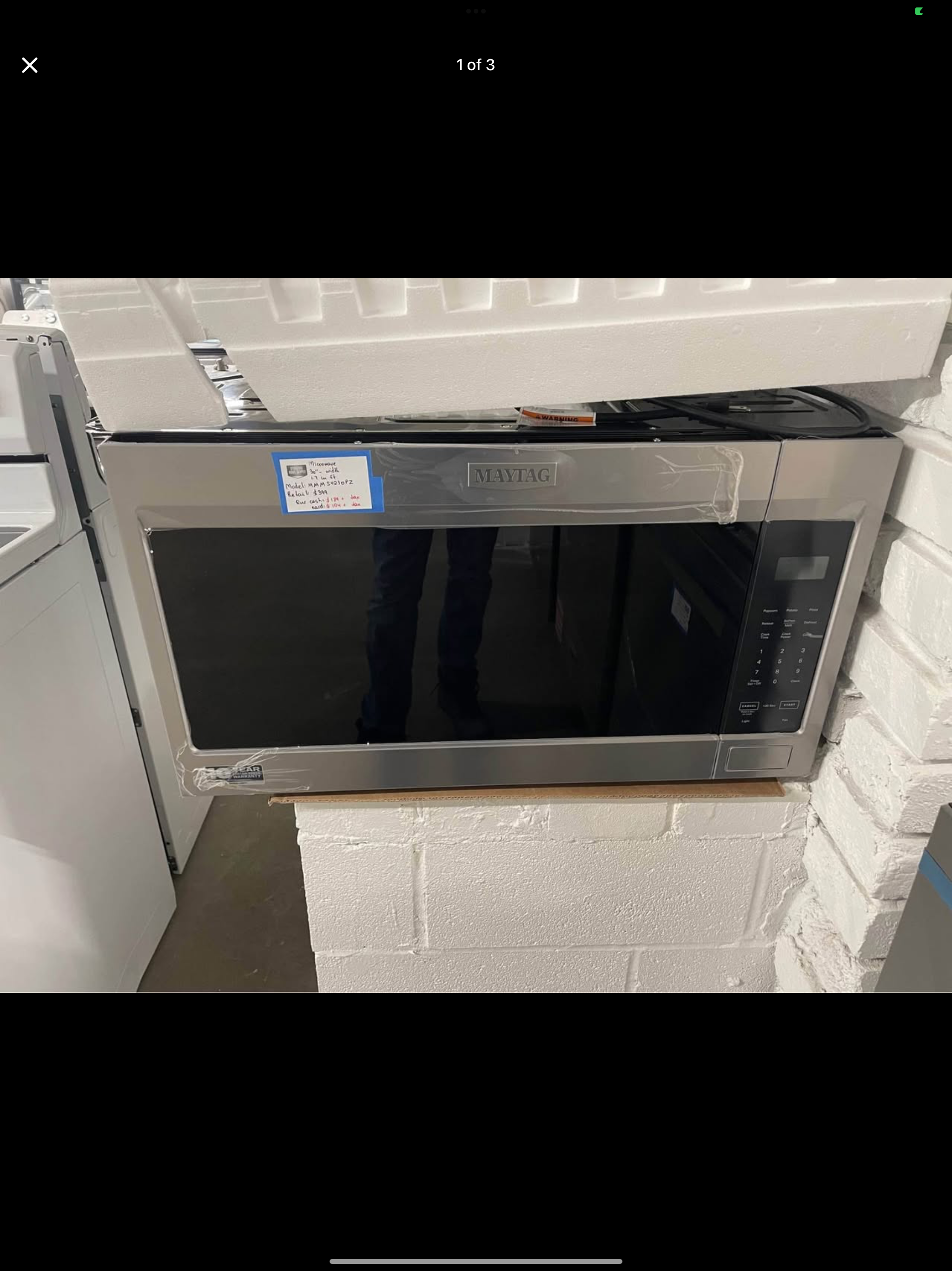 Microwave 30-in 1.7-cu ft Model #MMMS4230PZ