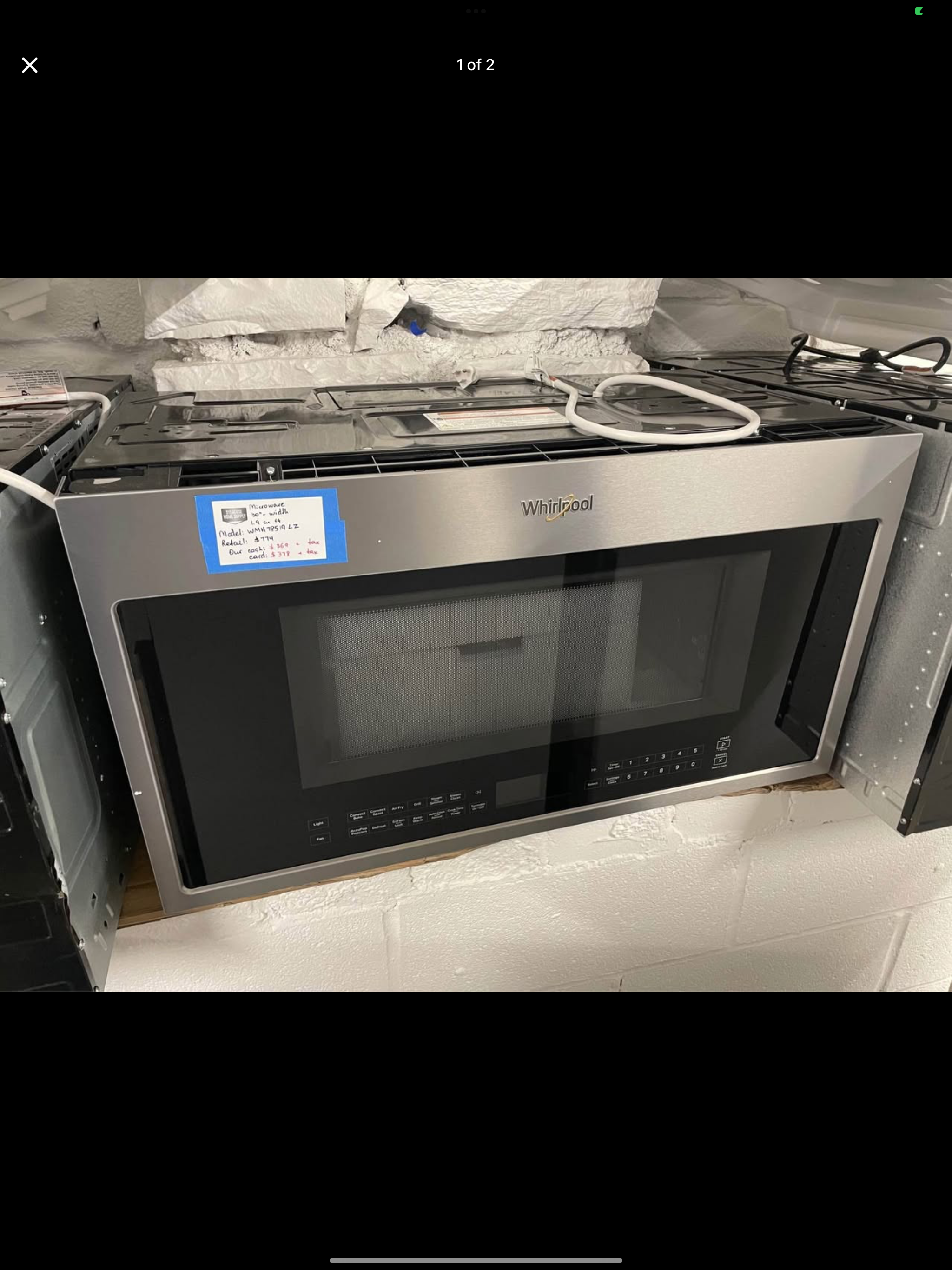 Microwave Air Fry 30-in 1.9-cu ft Model #WMH78519LZ