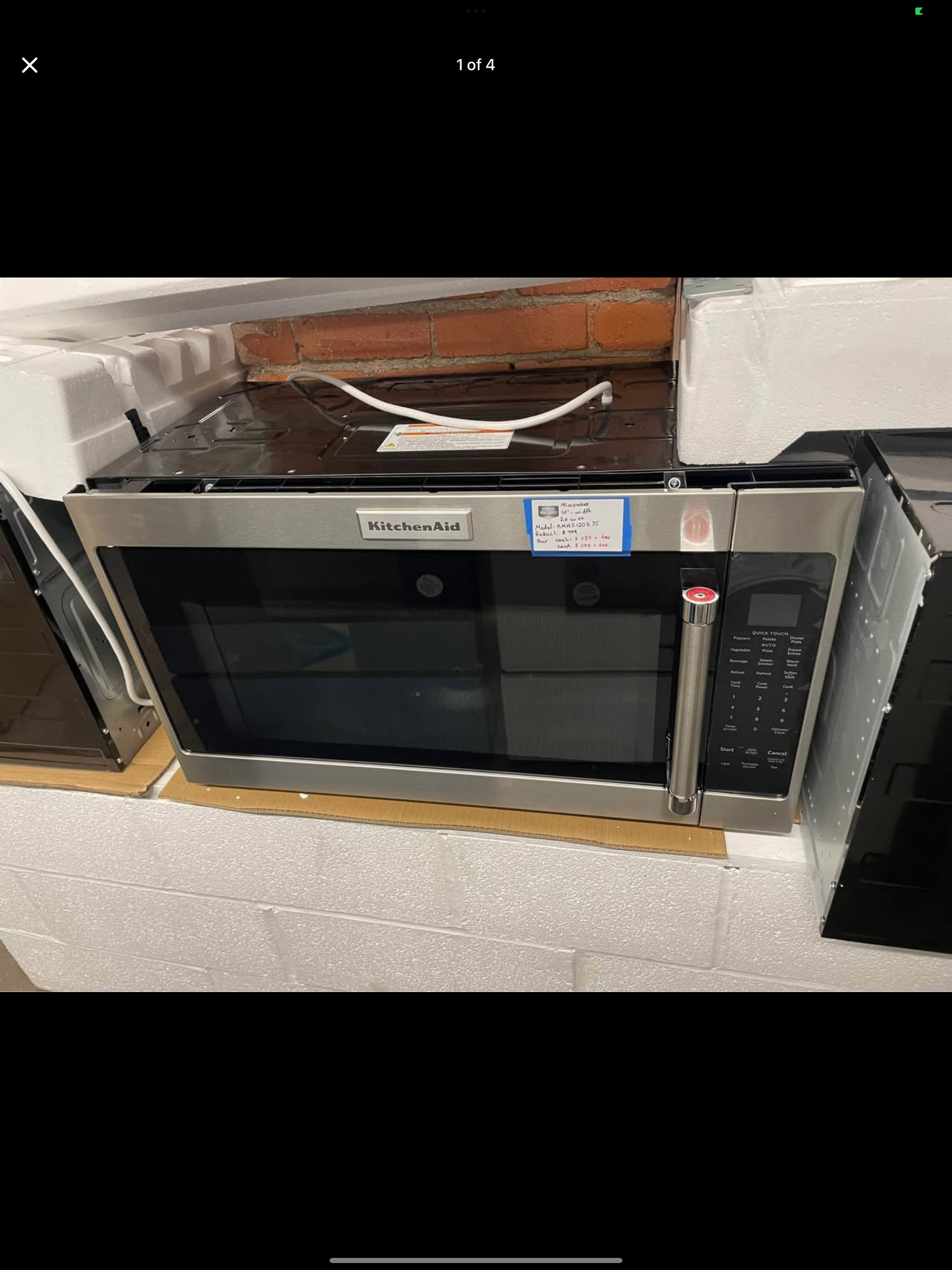 KitchenAid microwave 30-in 2.0-cu ft Model #KMHS120ESS