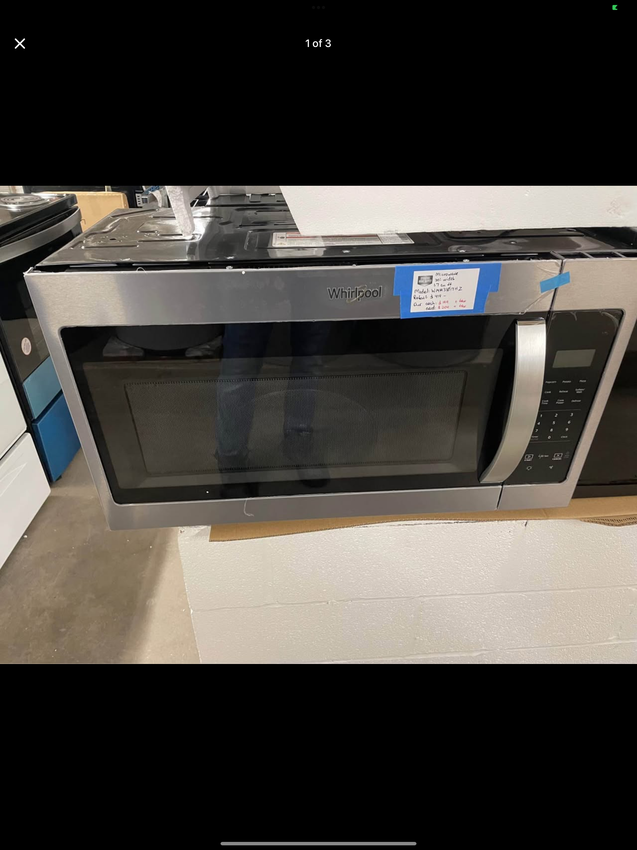 Microwave 30-in 1.7-cu ft Model #WMH31017HZ