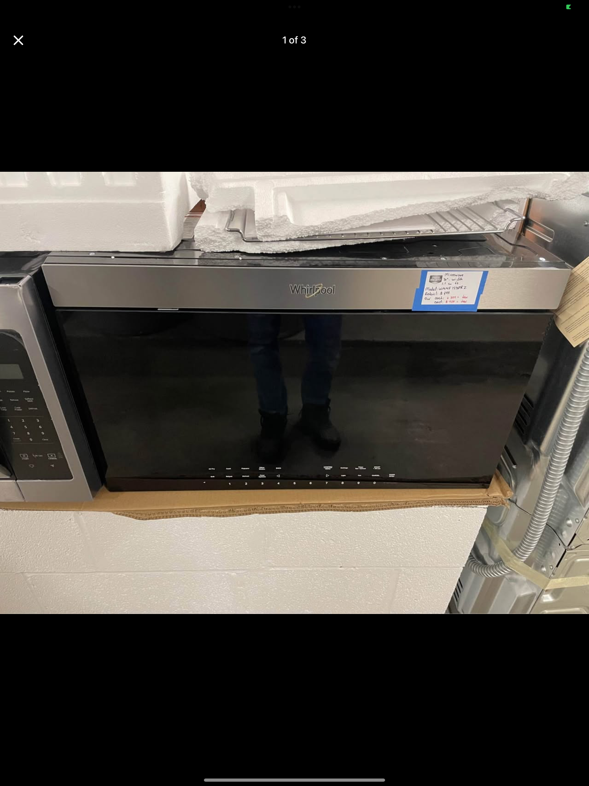 Convention Microwave 30-in 1.1-cu ft Model #WMMF7330RZ