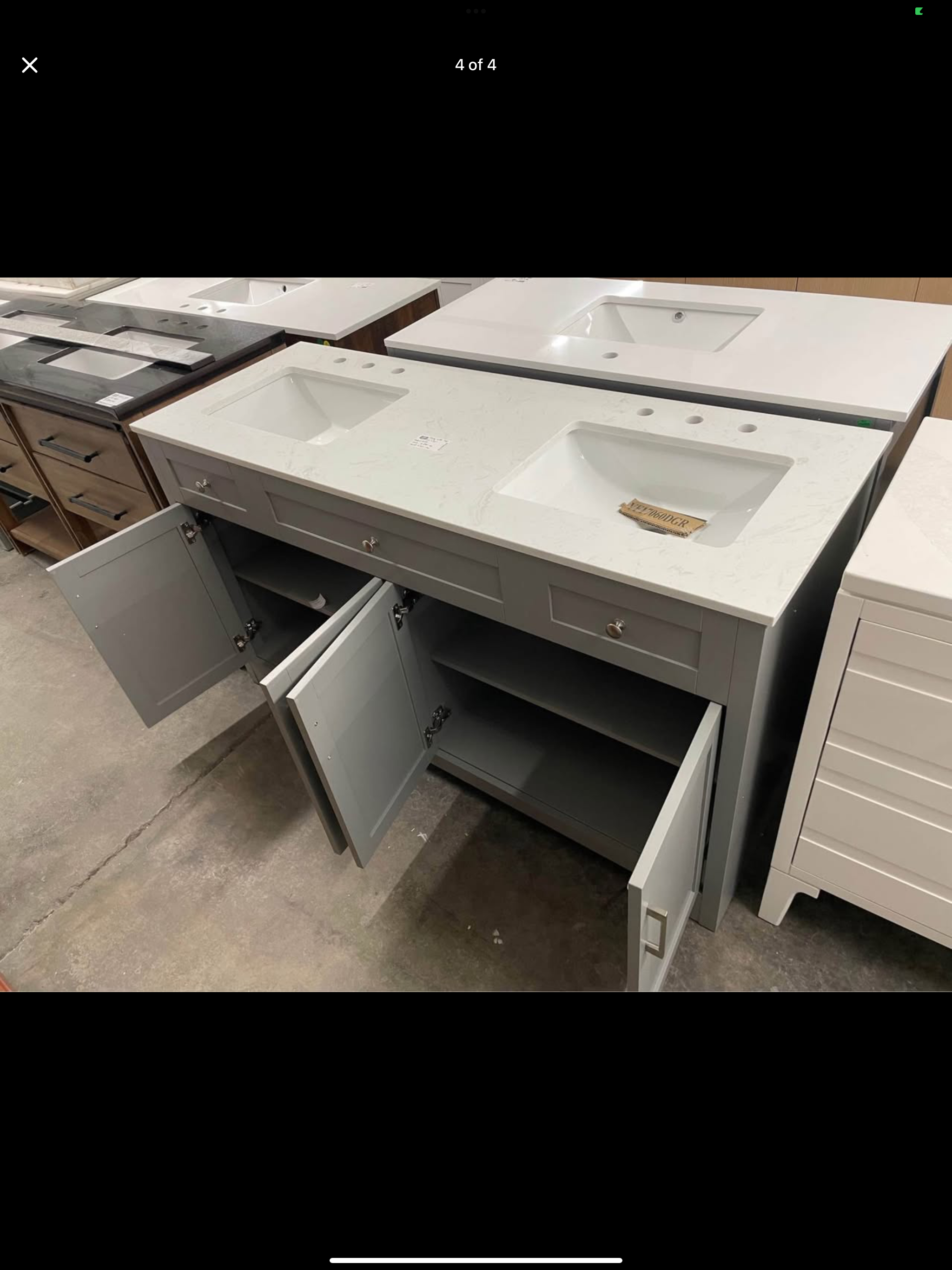 60”x22” vanity with top Model: VF17060DGR