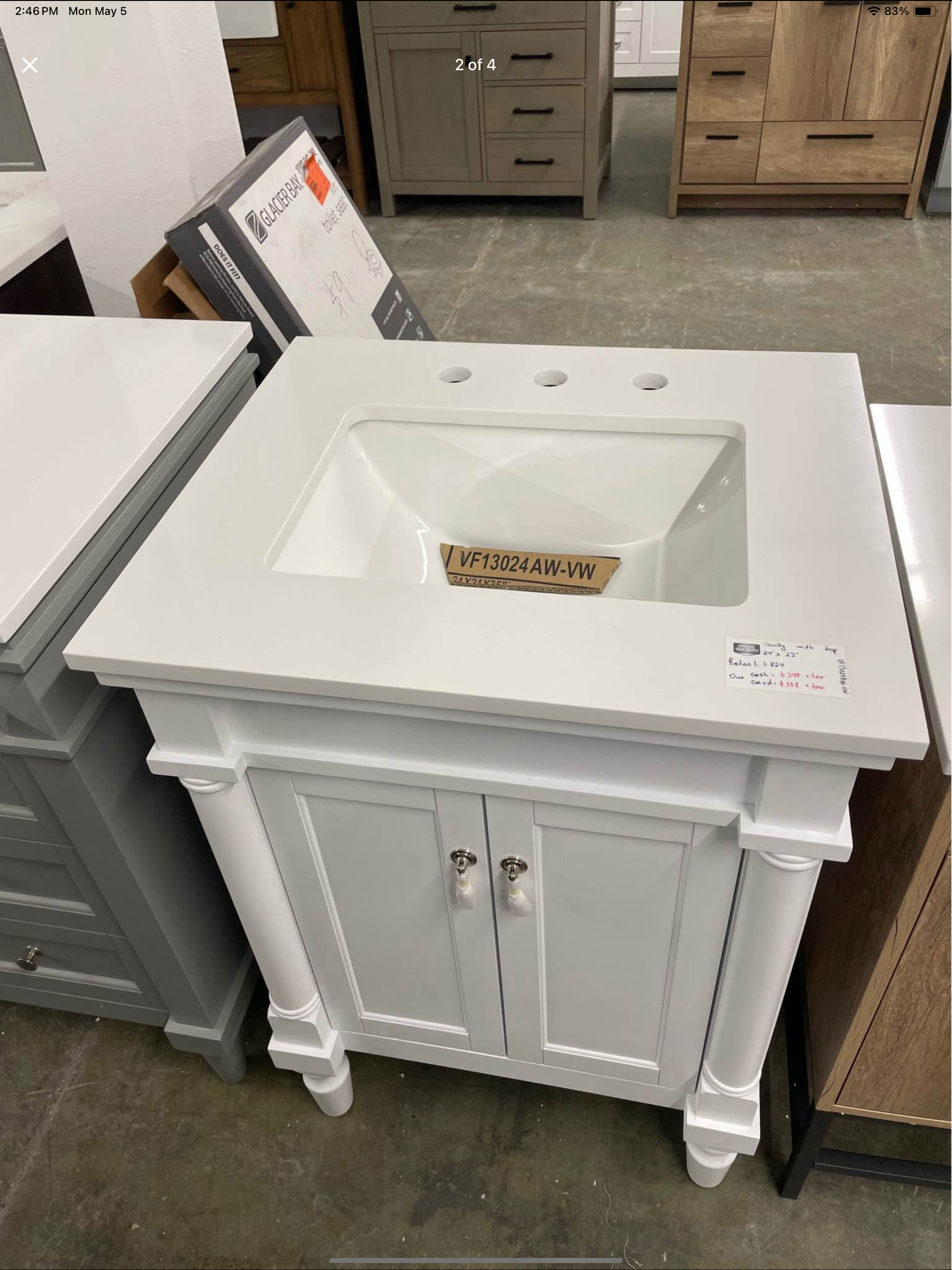 24”x22” vanity with top
