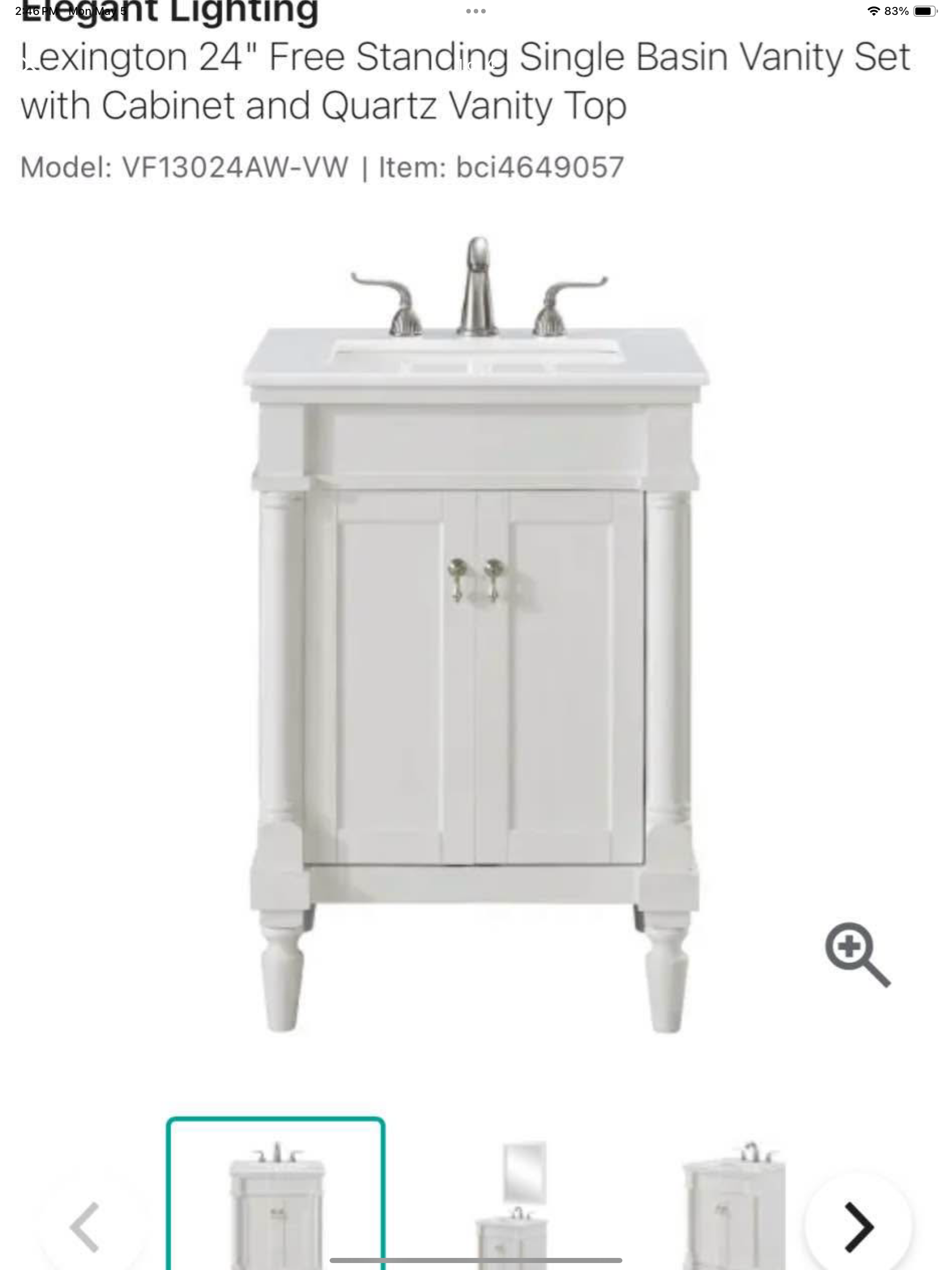 24”x22” vanity with top