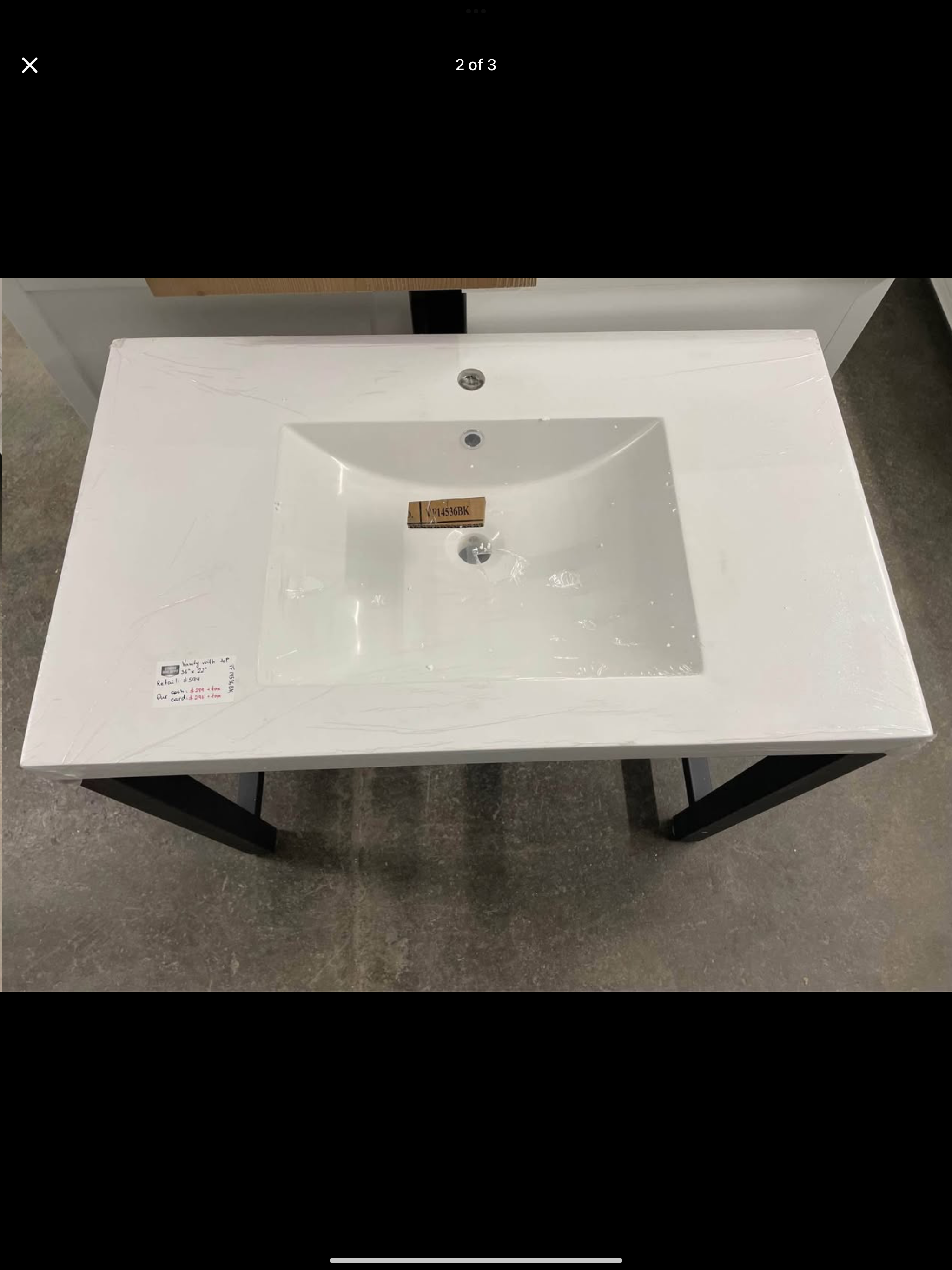 36”x22” vanity with top