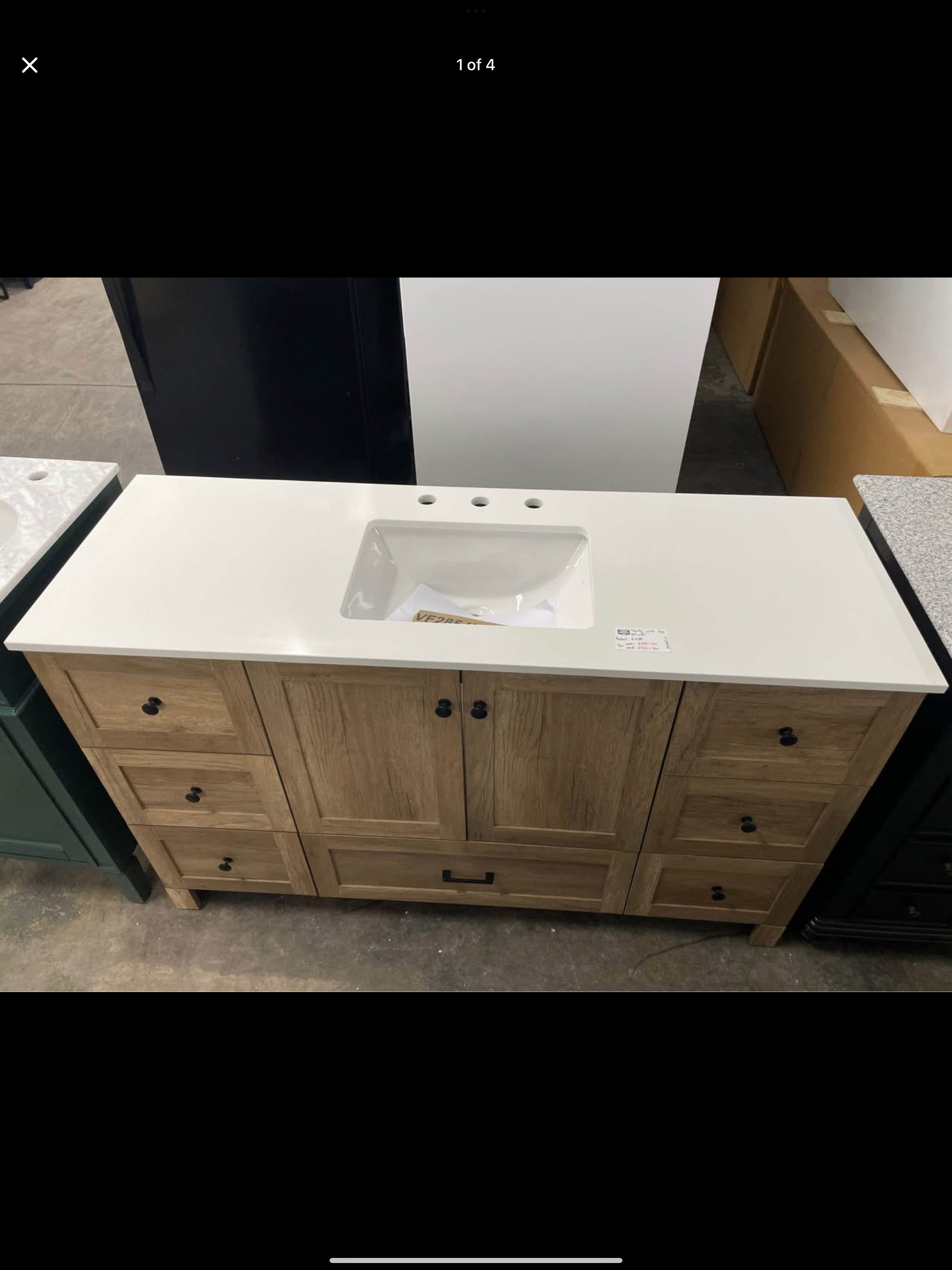 54”x19” vanity with top