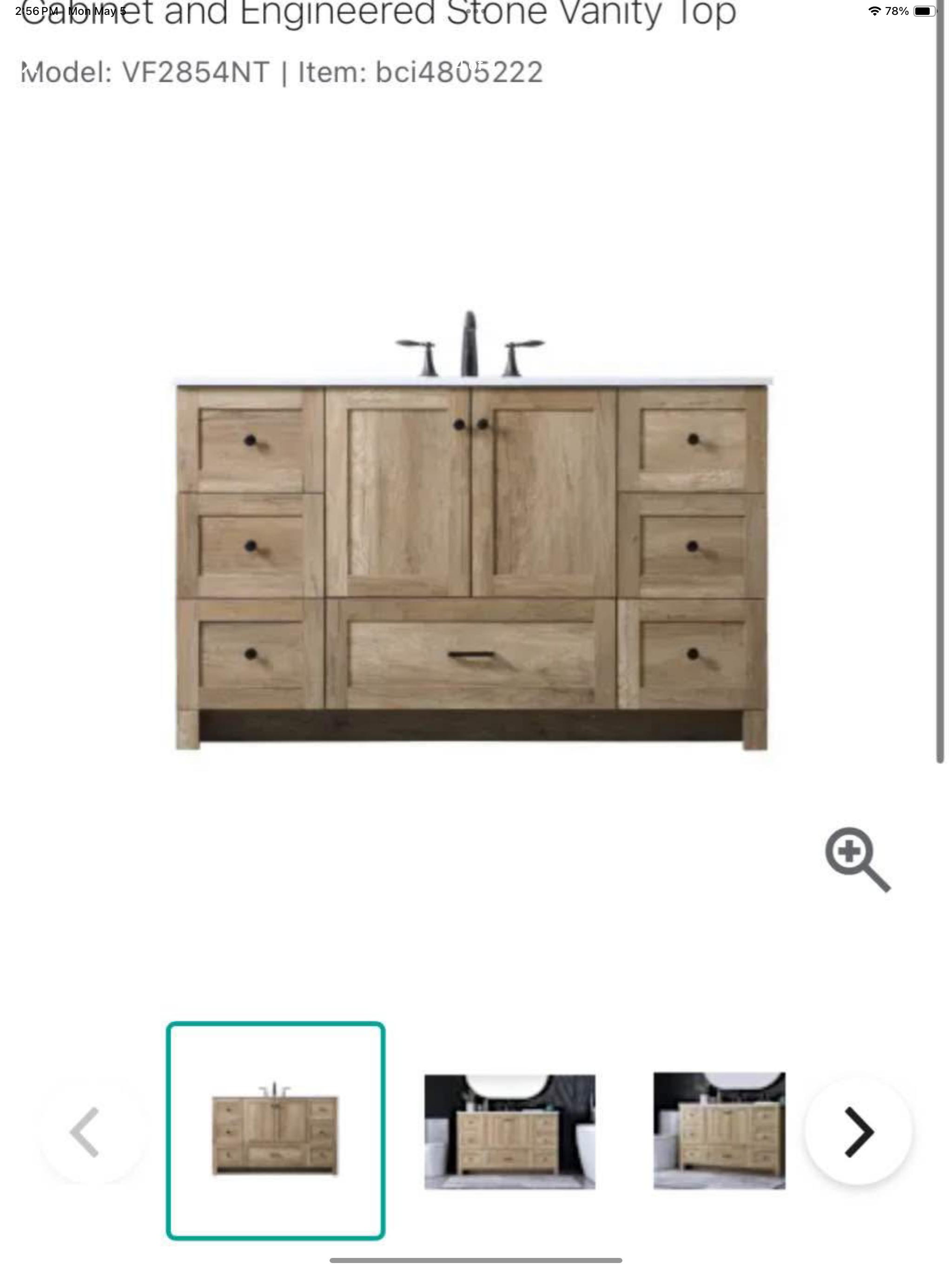 54”x19” vanity with top