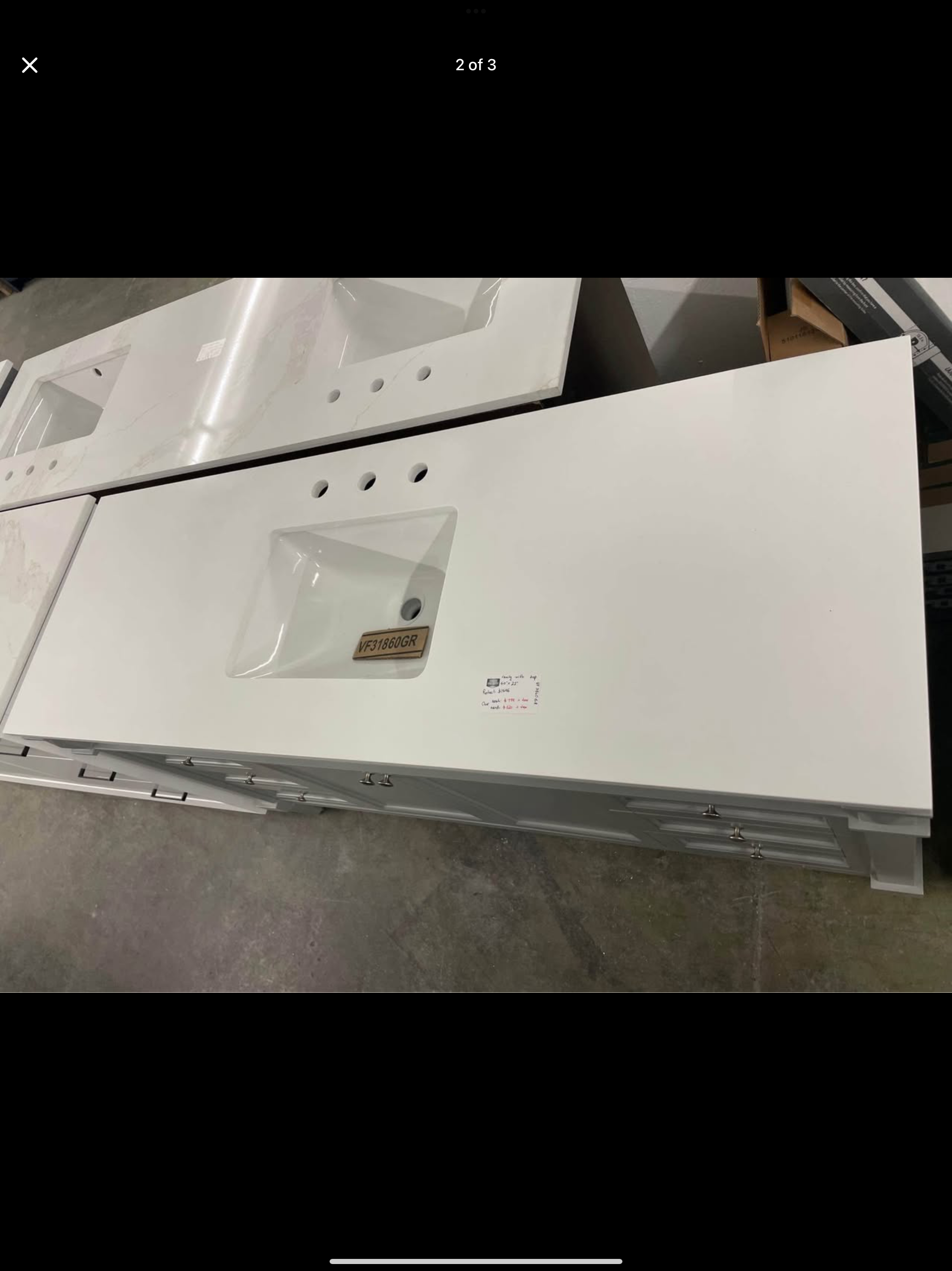 60”x22” vanity with top