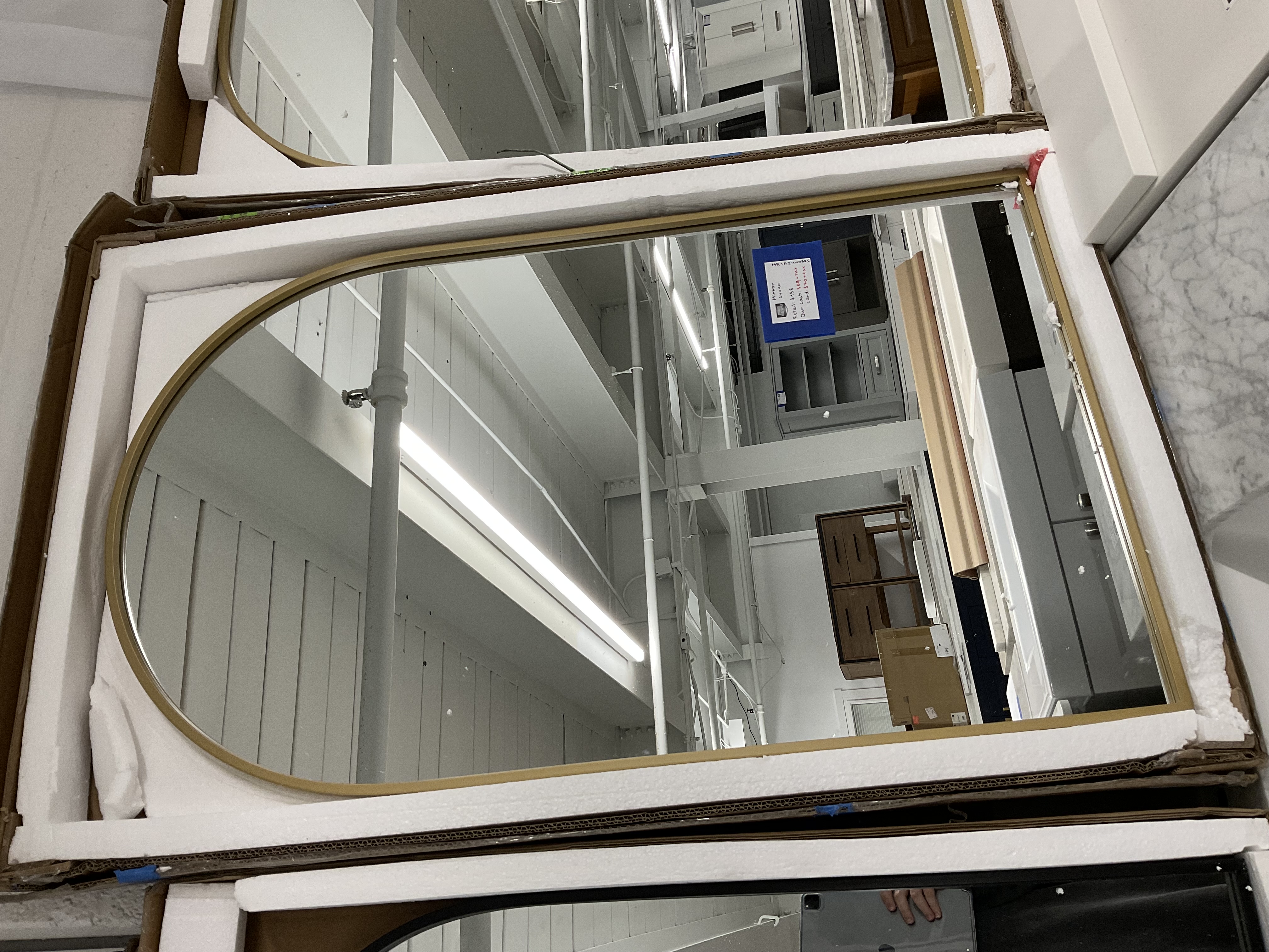 Elegant Lighting Ayra 24" W x 40" H Modern Arched Bathroom Wall Mirror