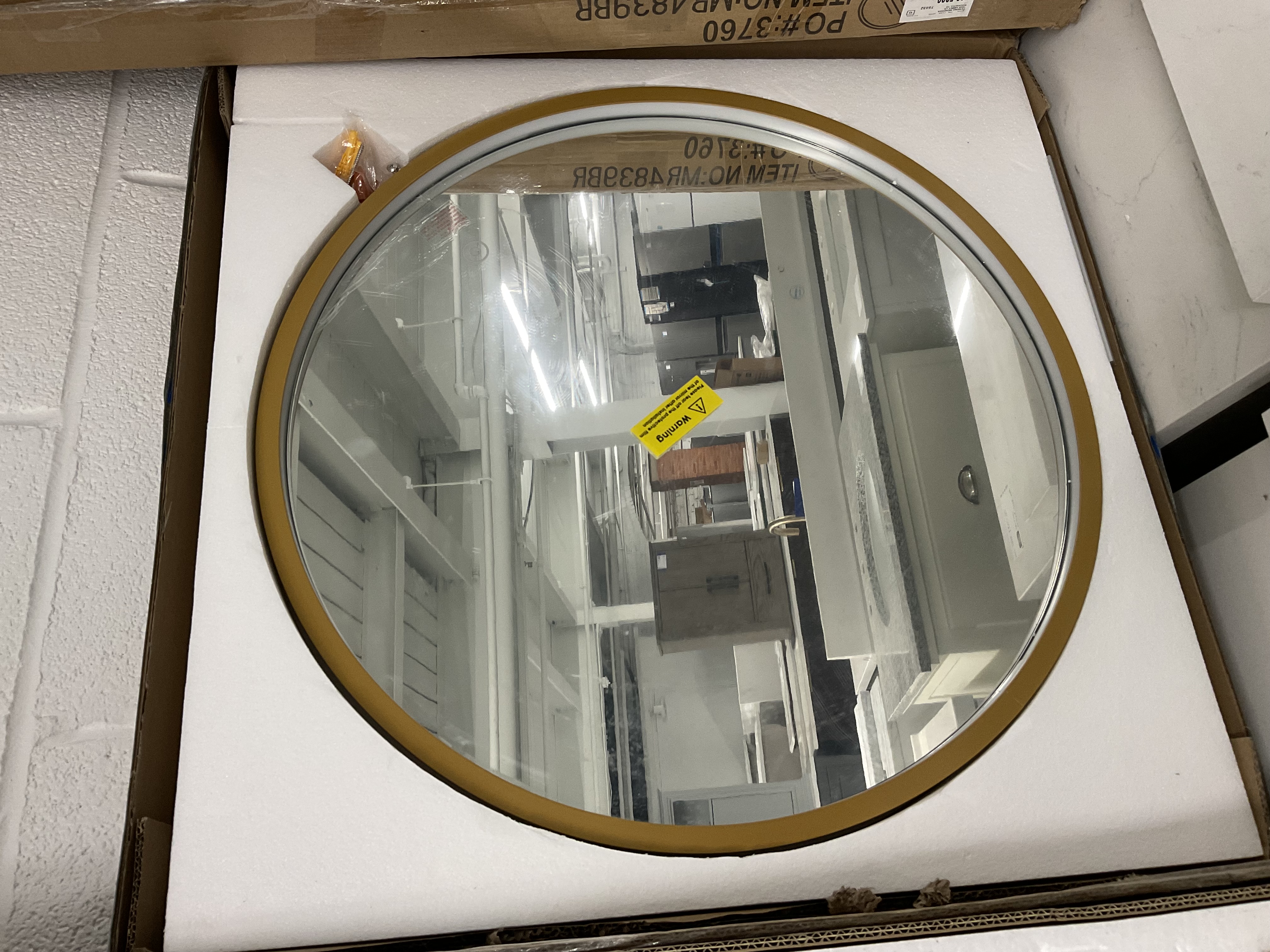 Elegant Lighting Pier 24" Diameter Modern Circular Aluminum Framed Bathroom Wall Mirror with LED Lighting