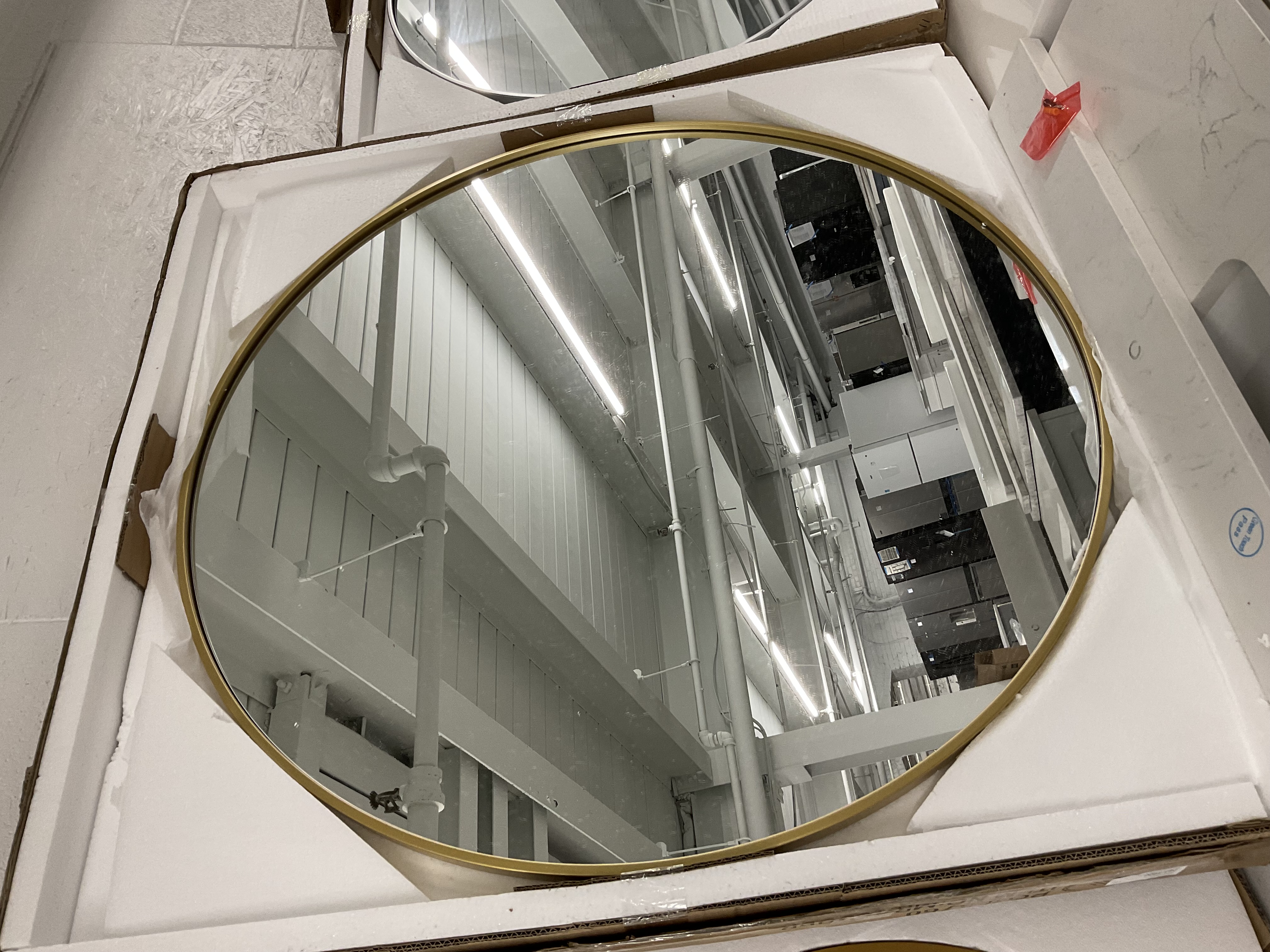 Elegant Lighting Eternity 39" Diameter Traditional Circular Framed Bathroom Wall Mirror