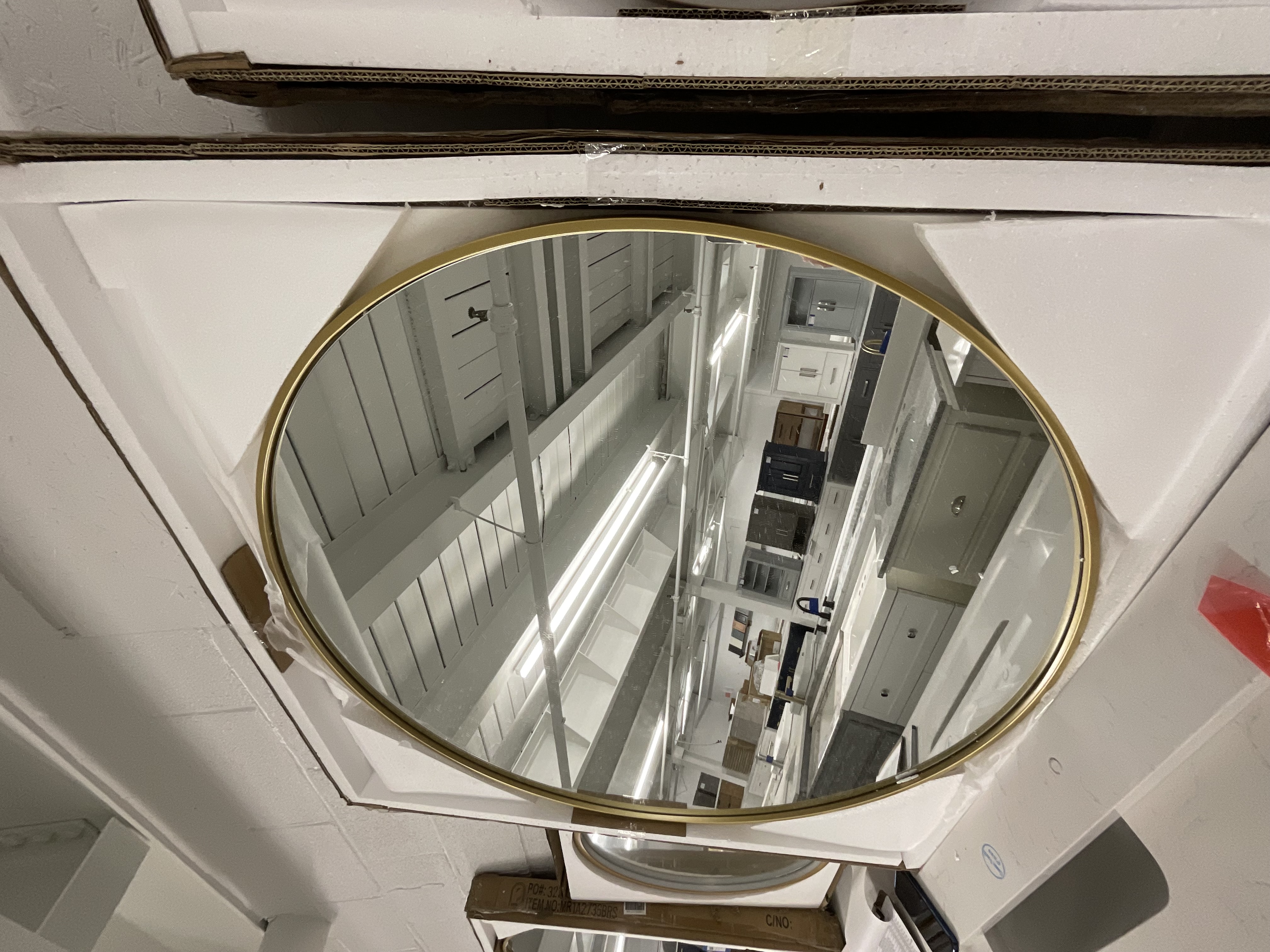 Elegant Lighting Eternity 39" Diameter Traditional Circular Framed Bathroom Wall Mirror
