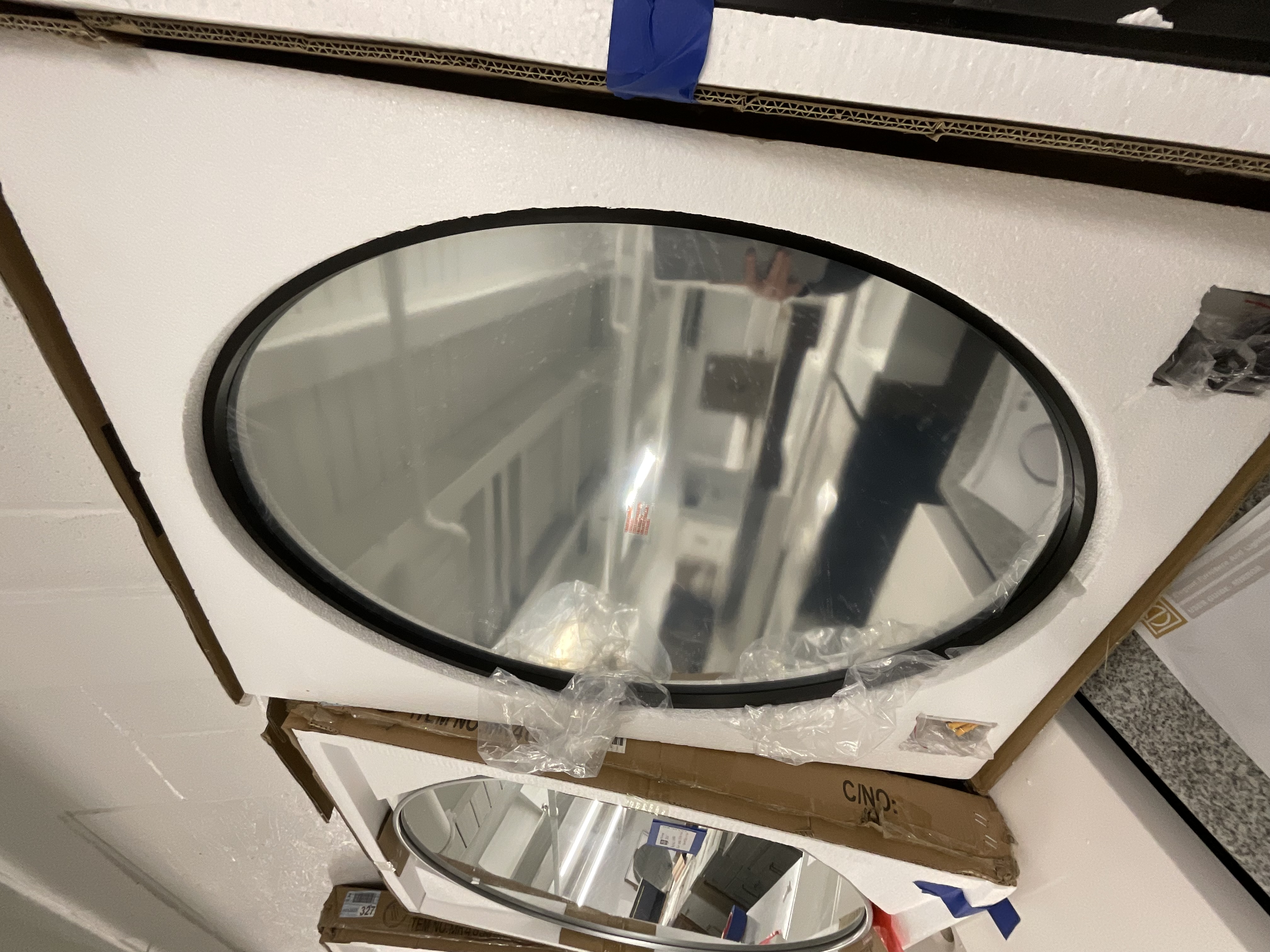 Elegant Lighting Everly 21" W x 32" H Transitional Oval Framed Bathroom Wall Mirror