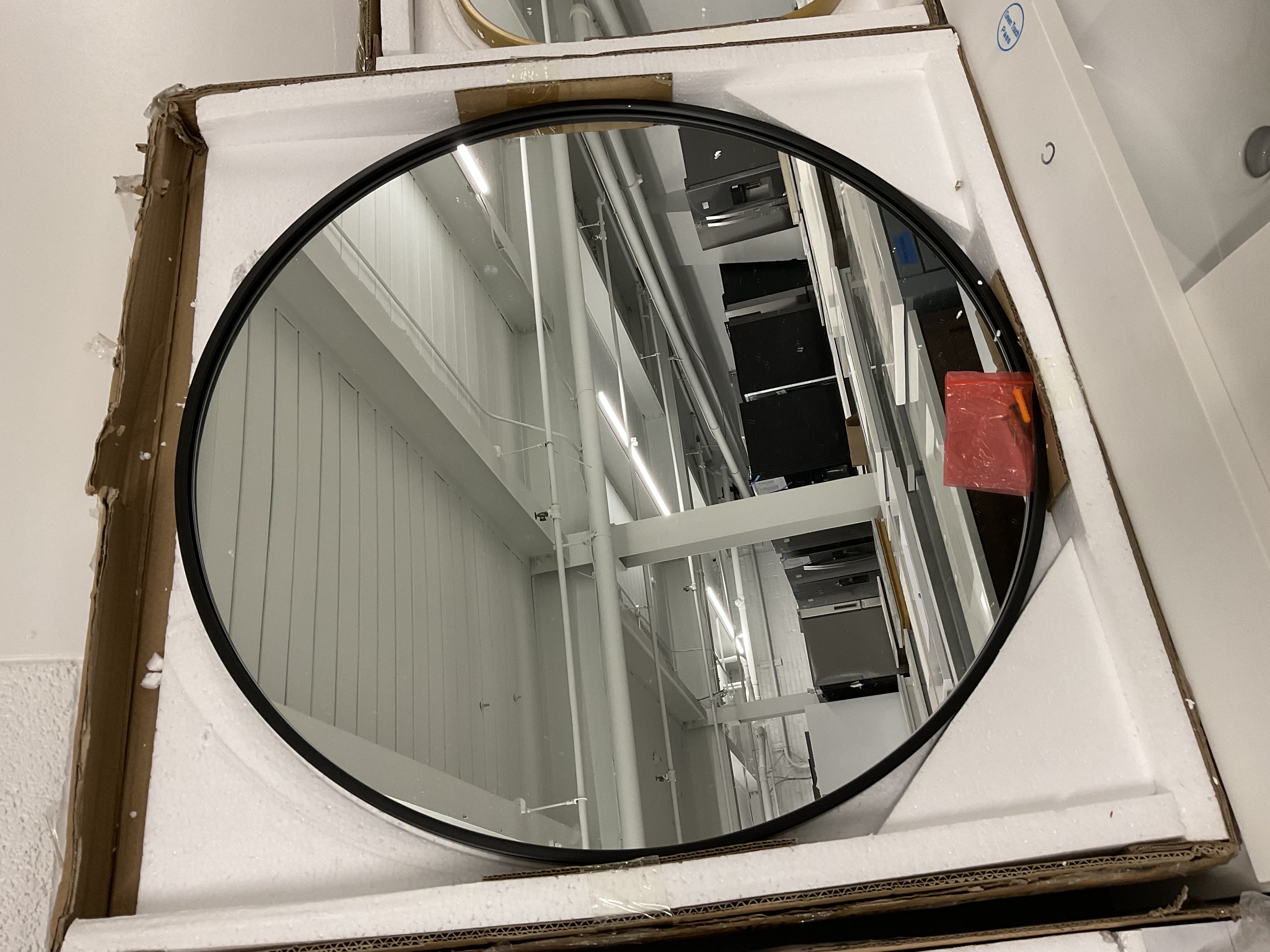 Elegant Lighting Eternity 28" Diameter Traditional Circular Framed Bathroom Wall Mirror