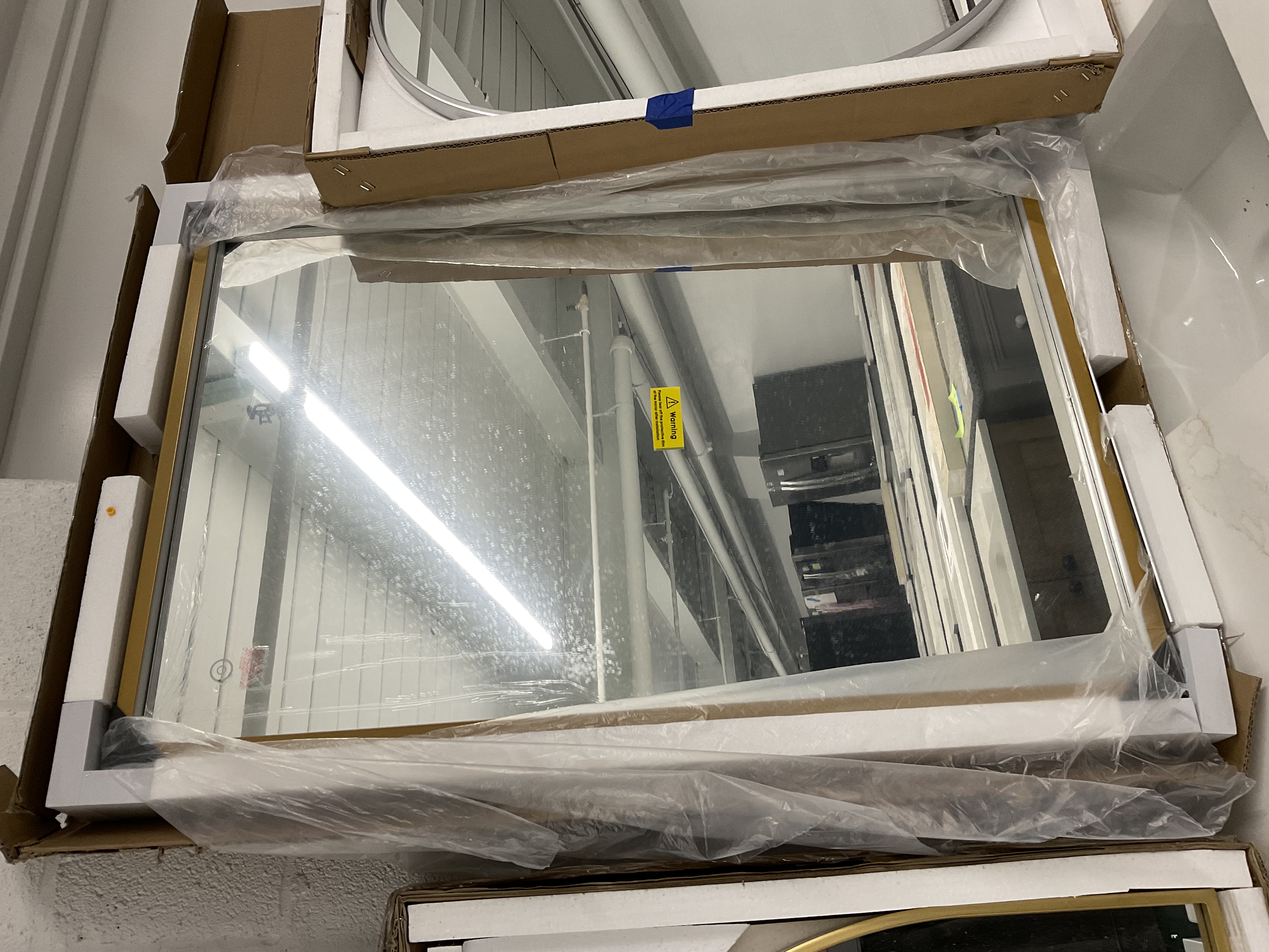 Elegant Lighting Pier 36" W x 24" H Modern Rectangular Aluminum Framed Bathroom Wall Mirror with LED Lighting