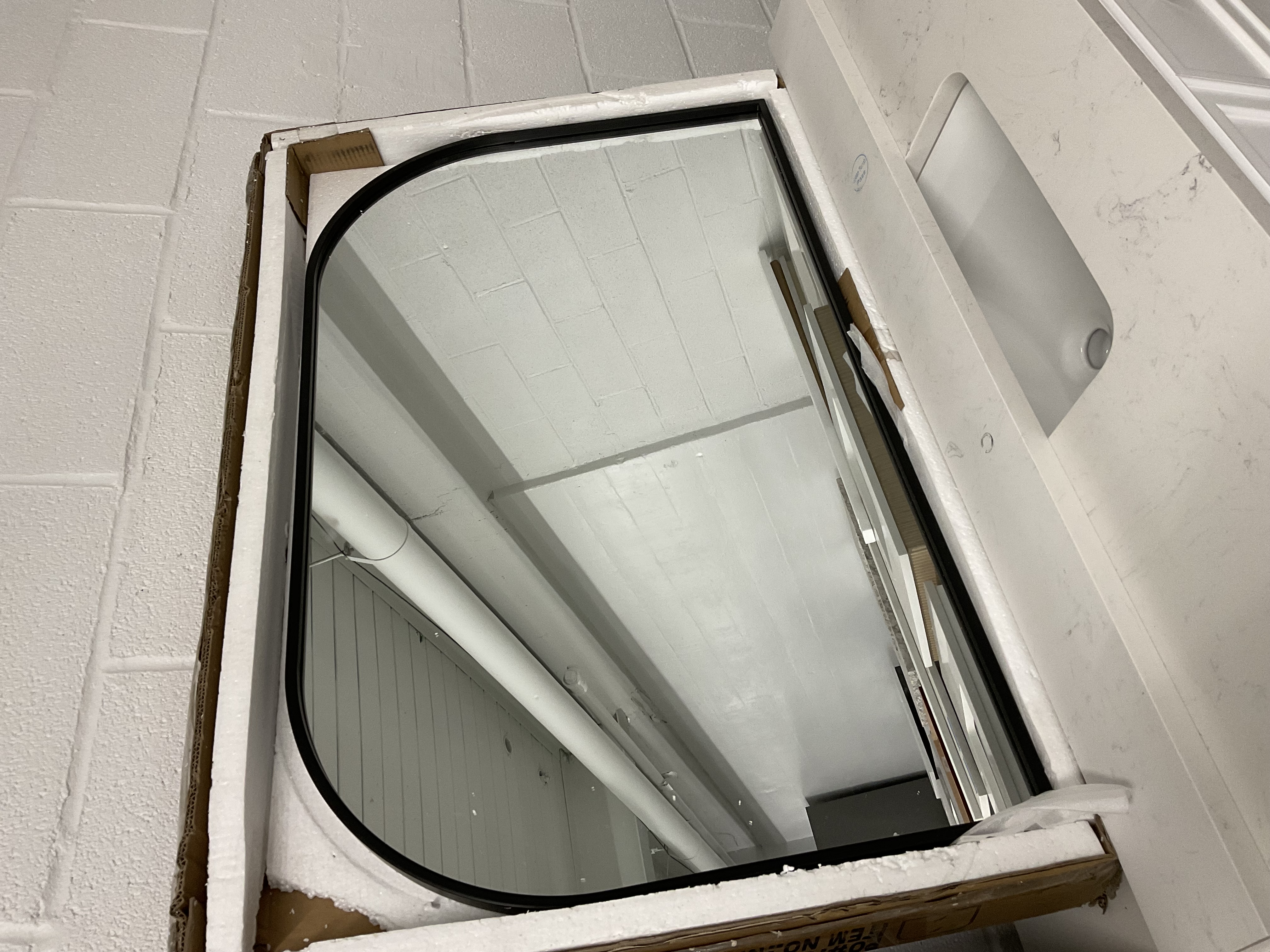 Elegant Lighting Blaire 39" W x 24" H Modern Arched Bathroom Wall Mirror