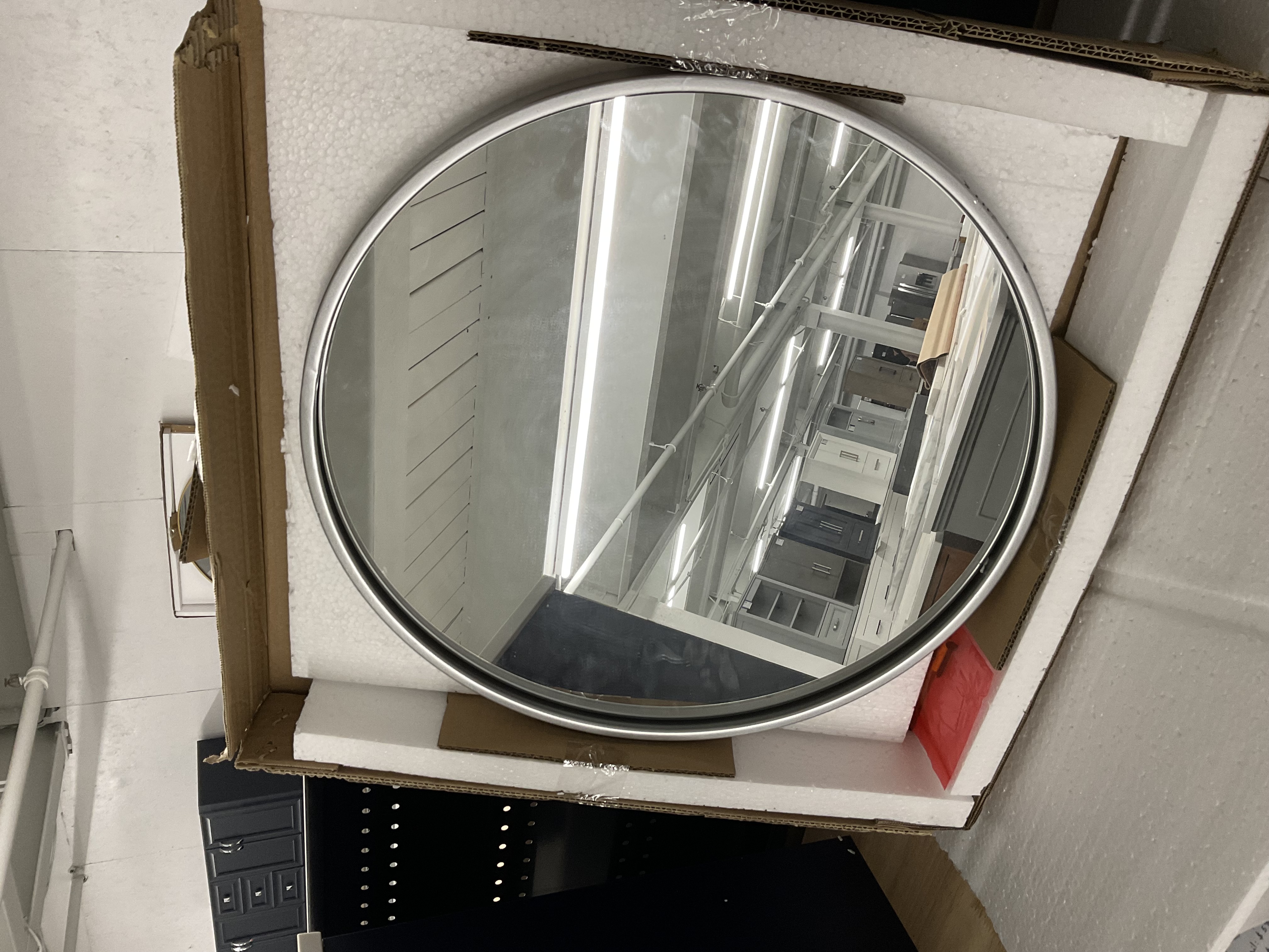 Elegant Lighting Eternity 18" Diameter Traditional Circular Framed Bathroom Wall Mirror