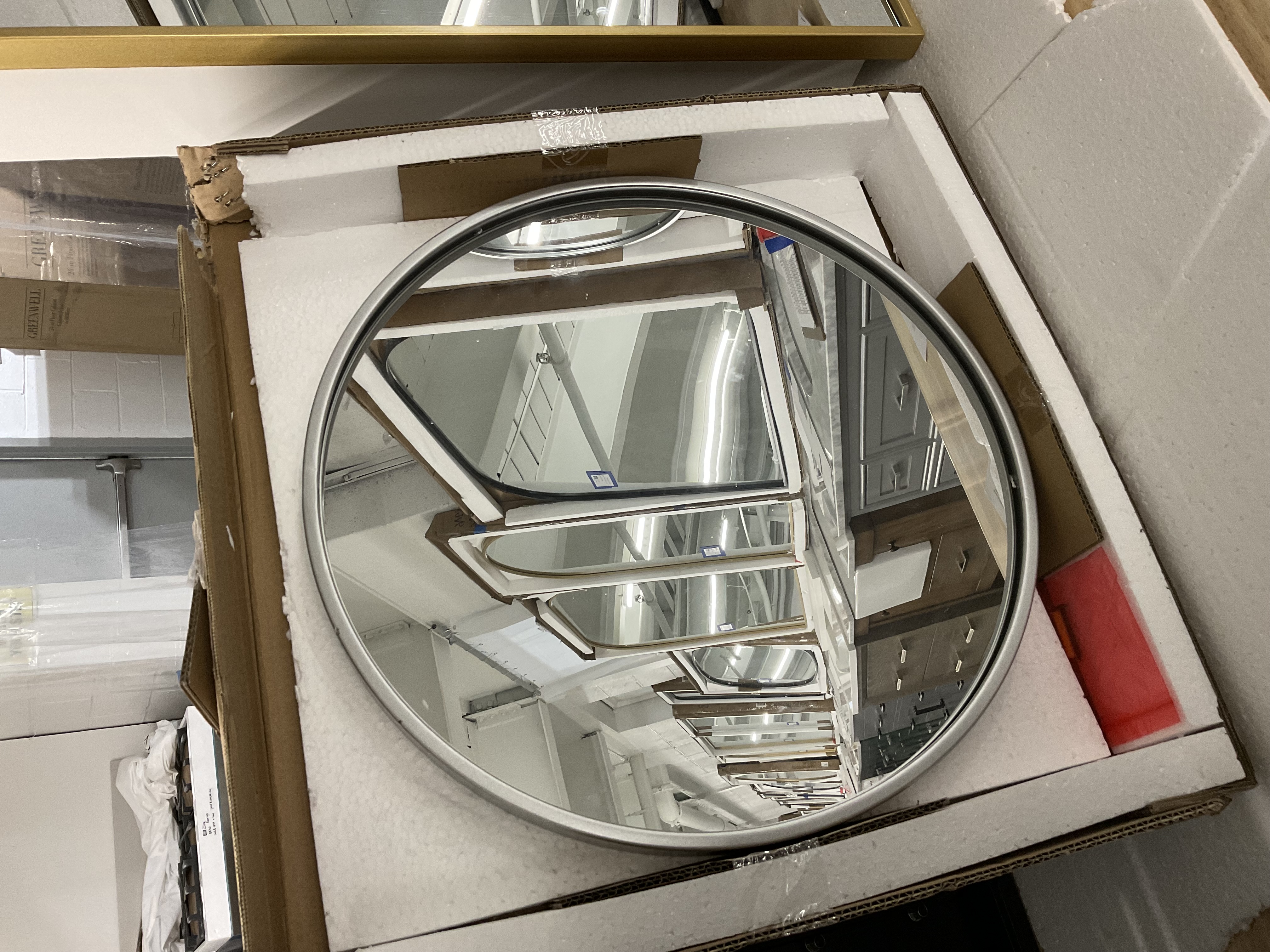 Elegant Lighting Eternity 18" Diameter Traditional Circular Framed Bathroom Wall Mirror