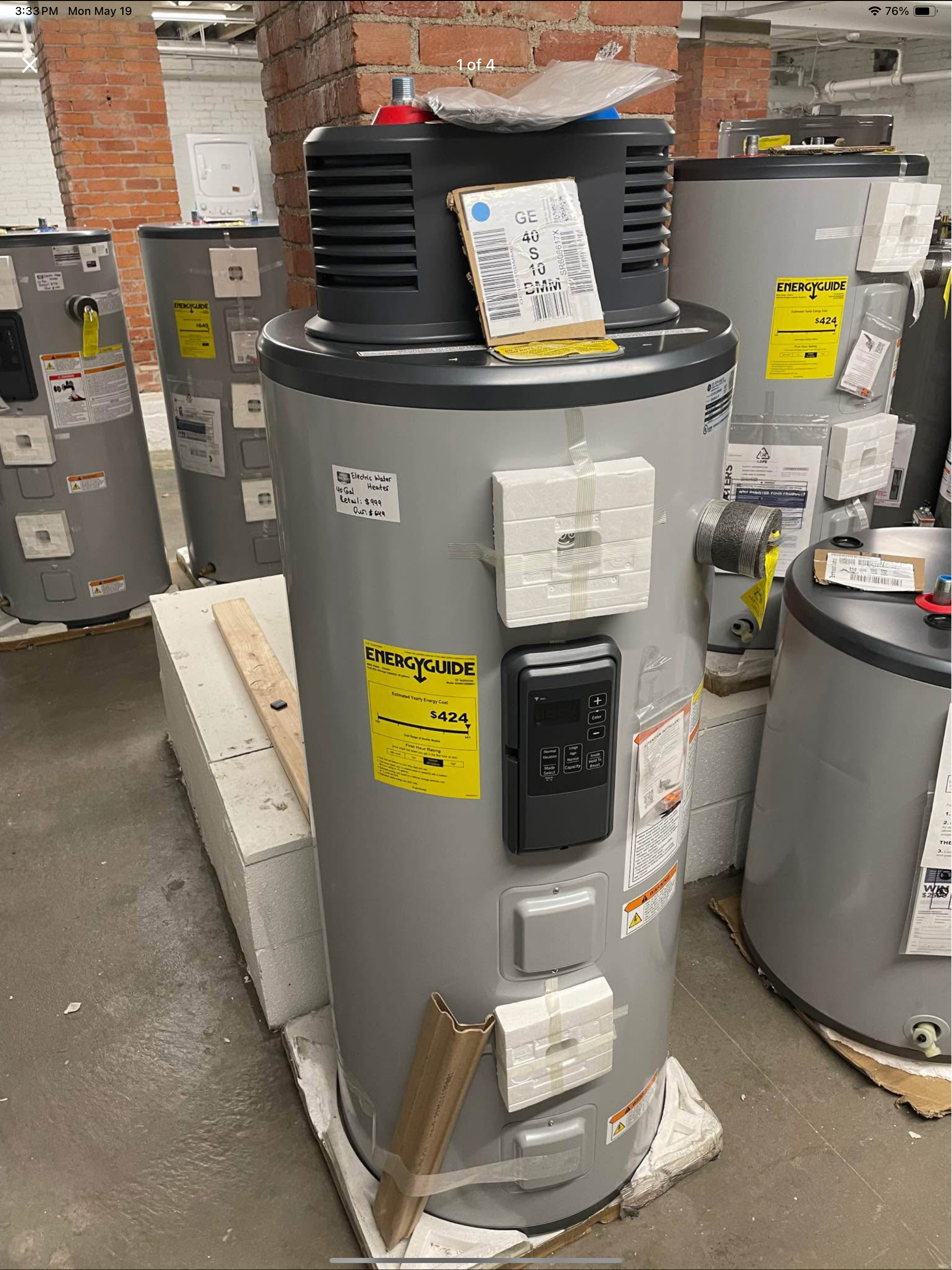 Electric Water Heater 40 Gal with Flexible Capacity