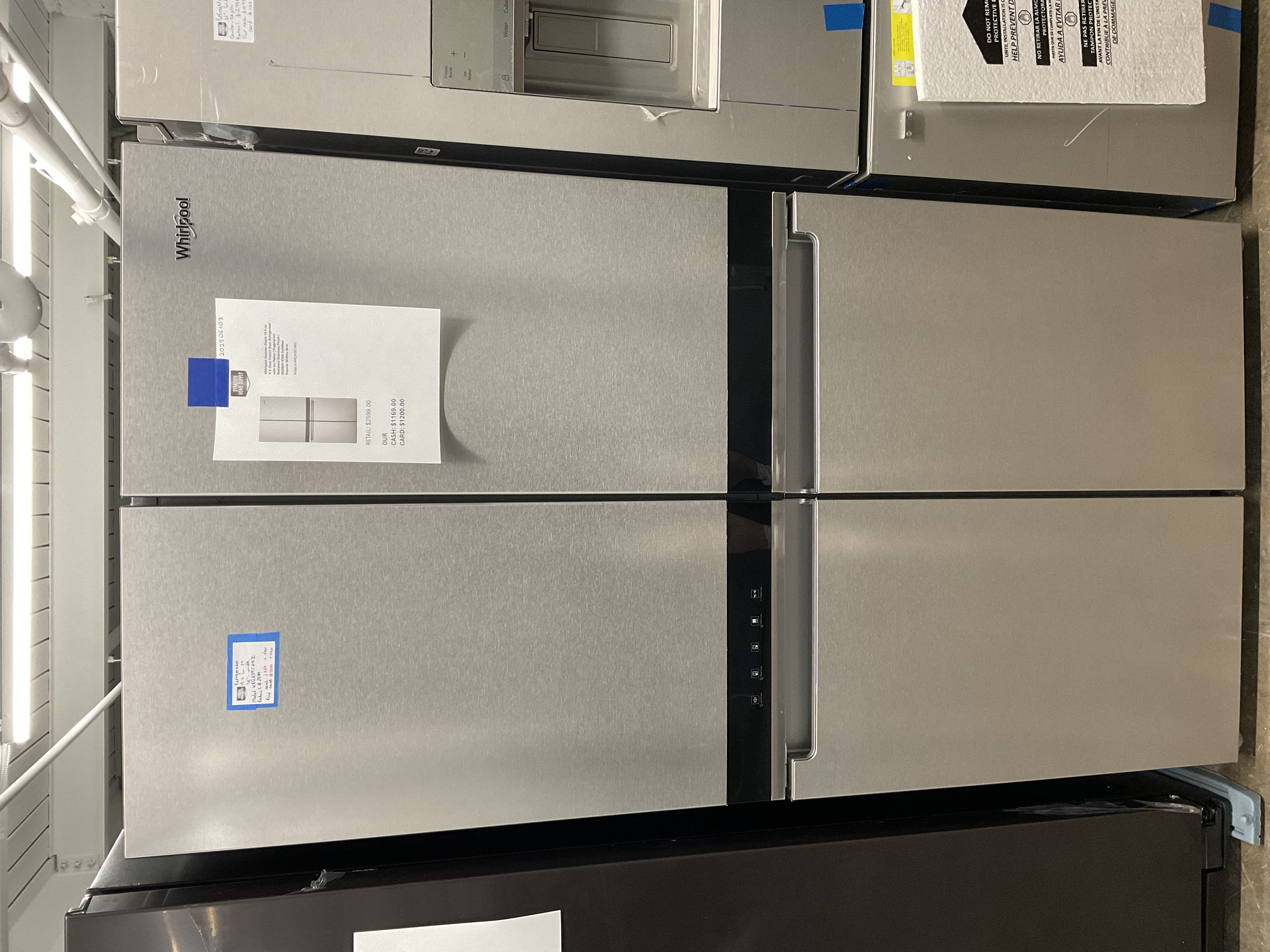 Whirlpool 36 in. 19.4 cu. ft. 4-Door French Door Refrigerator in Fingerprint Resistant Stainless Steel, Counter Depth 202506103