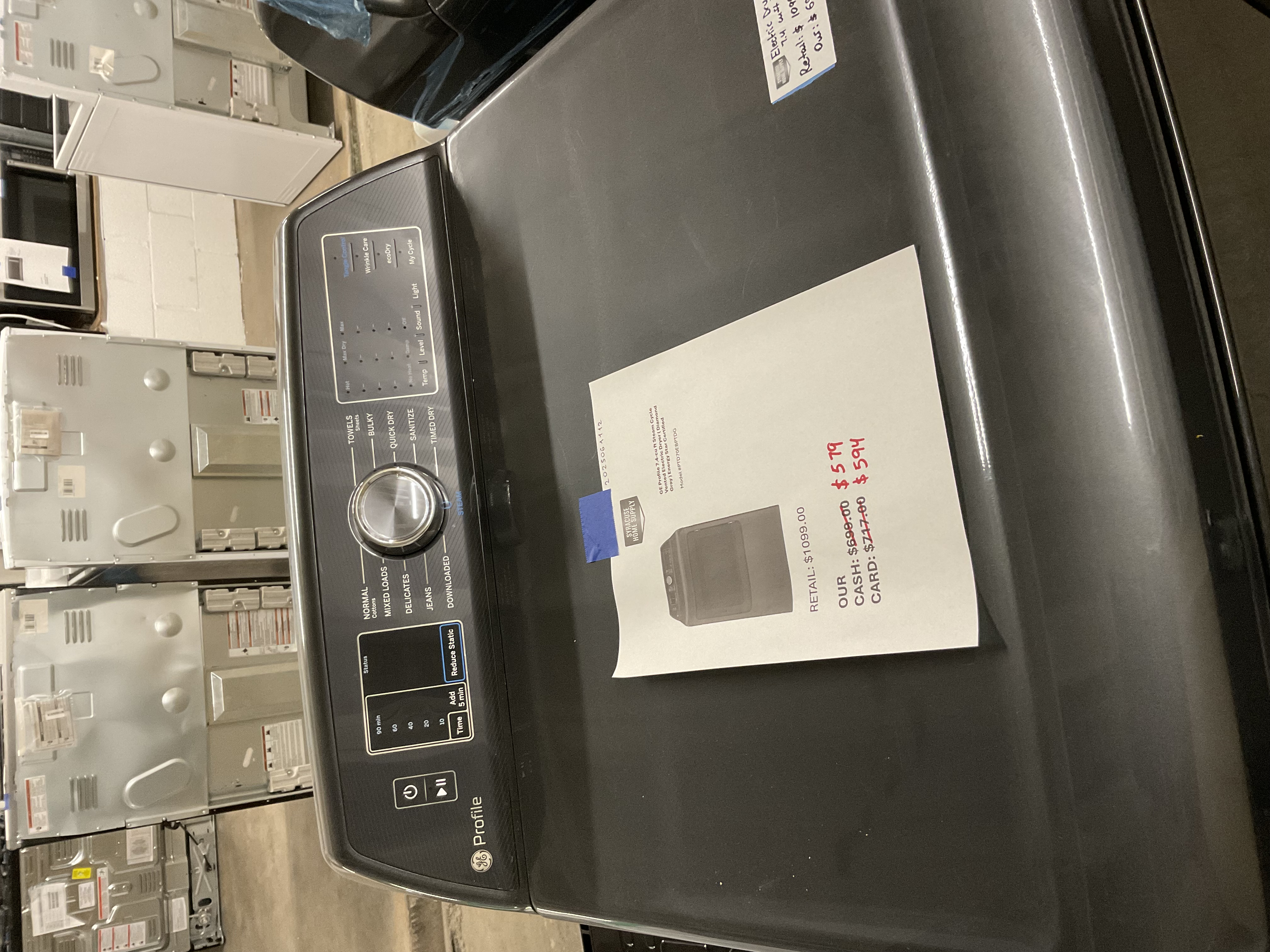 GE Profile 7.4-cu ft Steam Cycle Vented Electric Dryer ( Diamond Gray ) Energy Star Certified Model #PTD70EBPTDG 2025061112